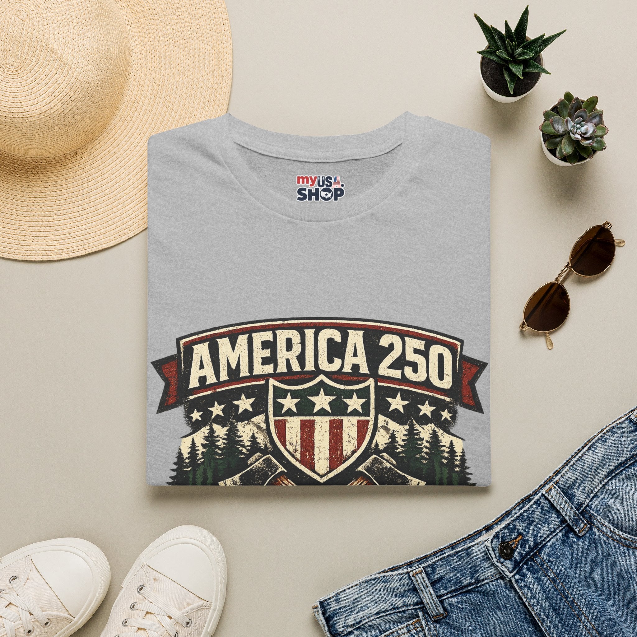 America 250 Shirt —Oregon  Rustic Timber Heritage Graphic Tee