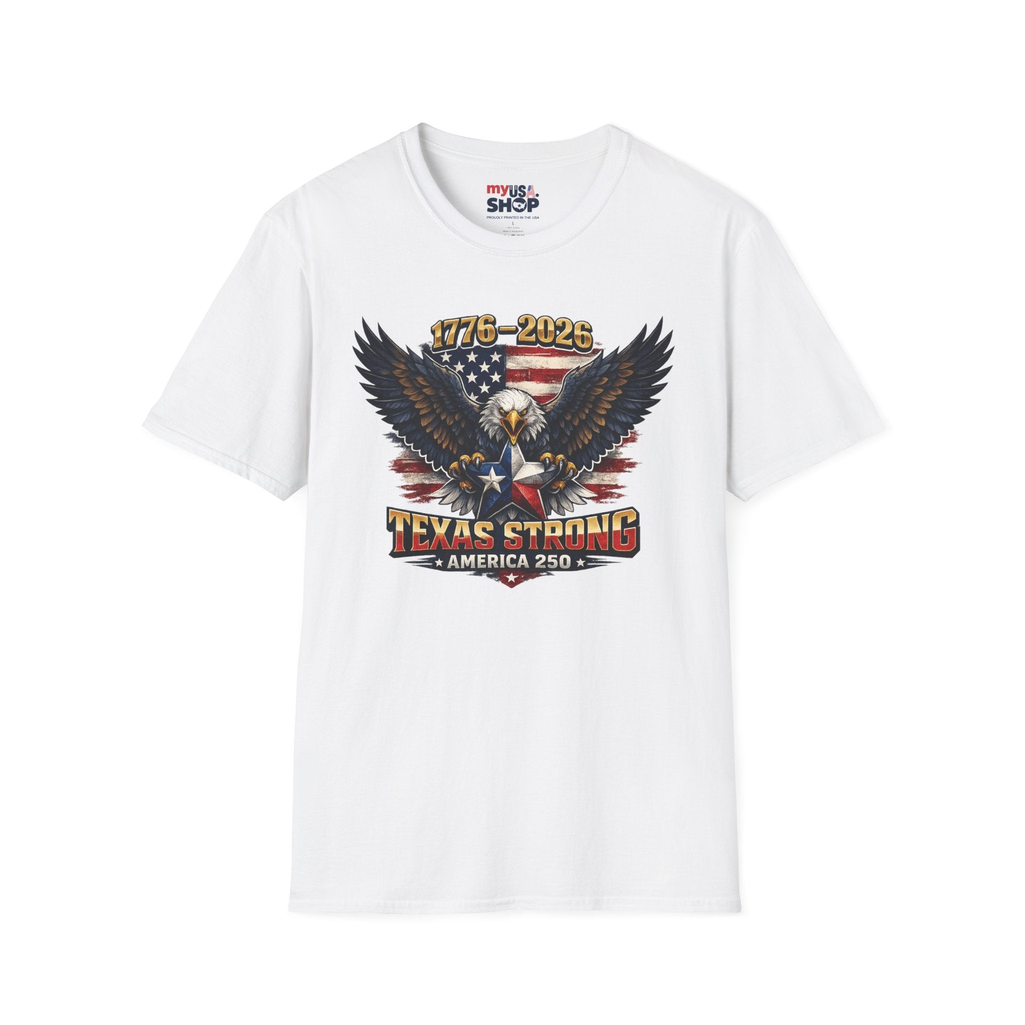 America 250 Texas Shirt — Texas Strong Patriotic Eagle Graphic Tee