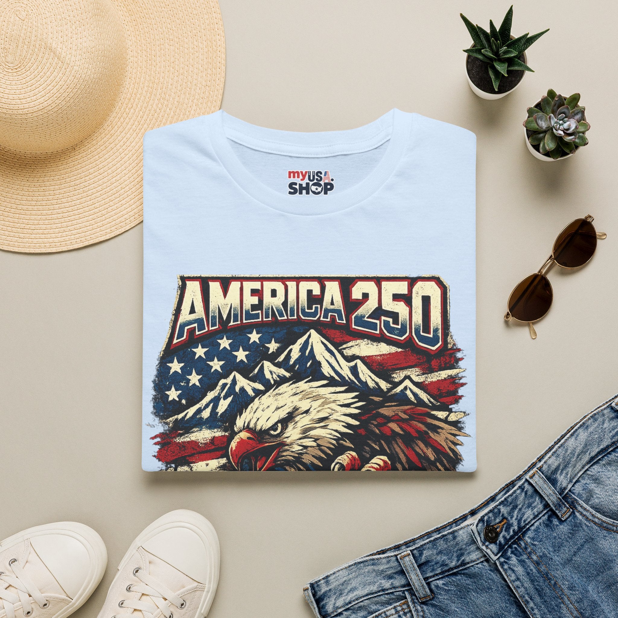 America 250 Utah State T-Shirt — Patriotic Eagle Mountain Graphic Tee