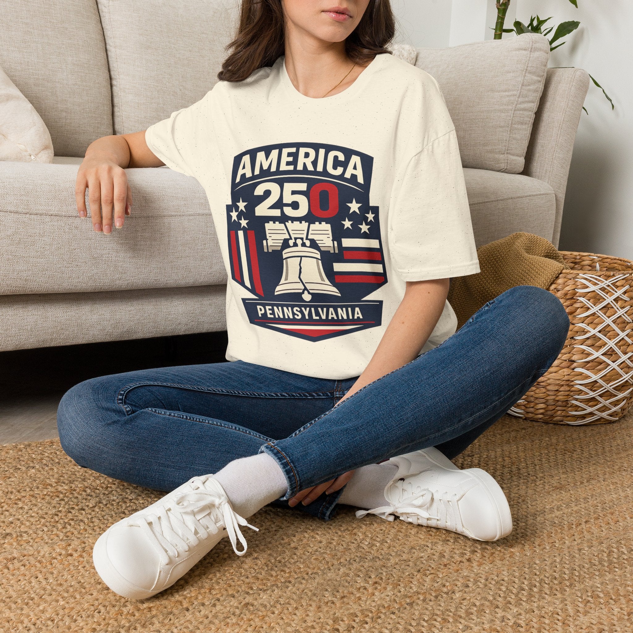 Pennsylvania America 250 Shirt — Modern Minimal Patriotic Badge Tee