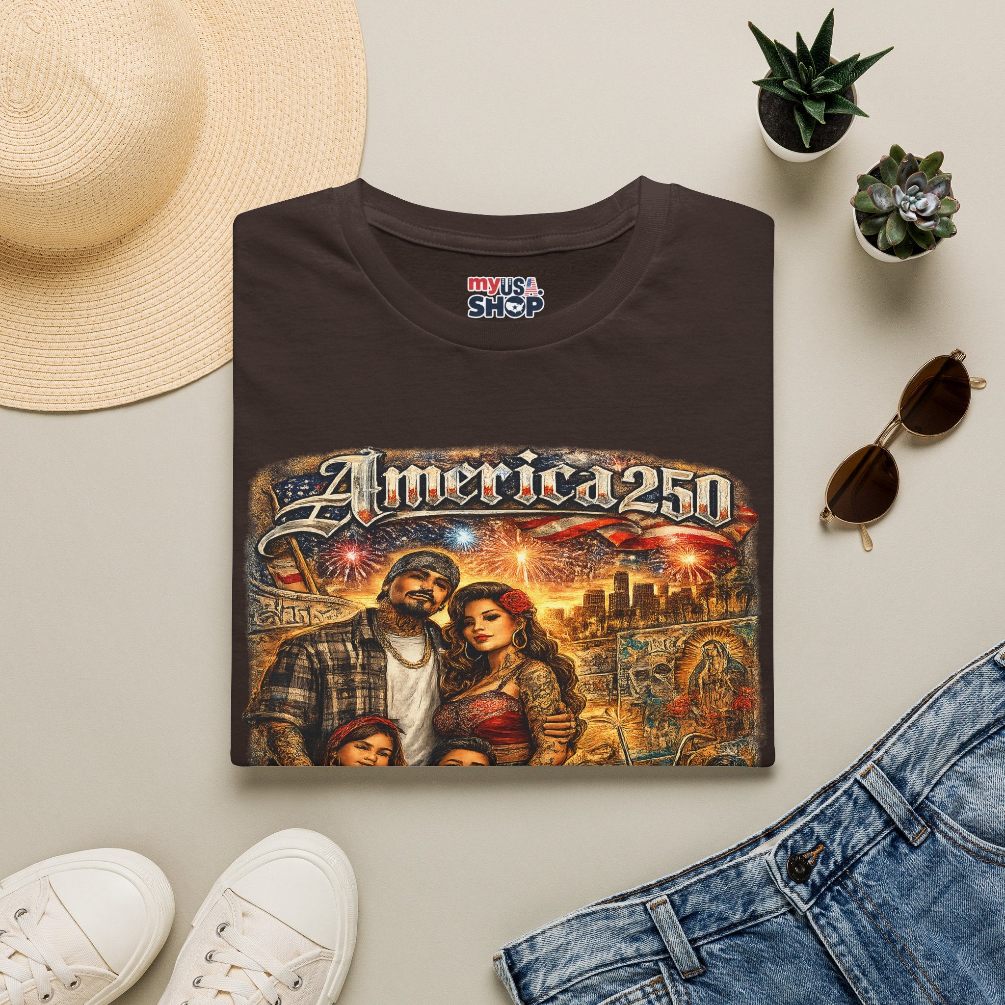 America 250 — Chicano Patriotic Family Freedom Design