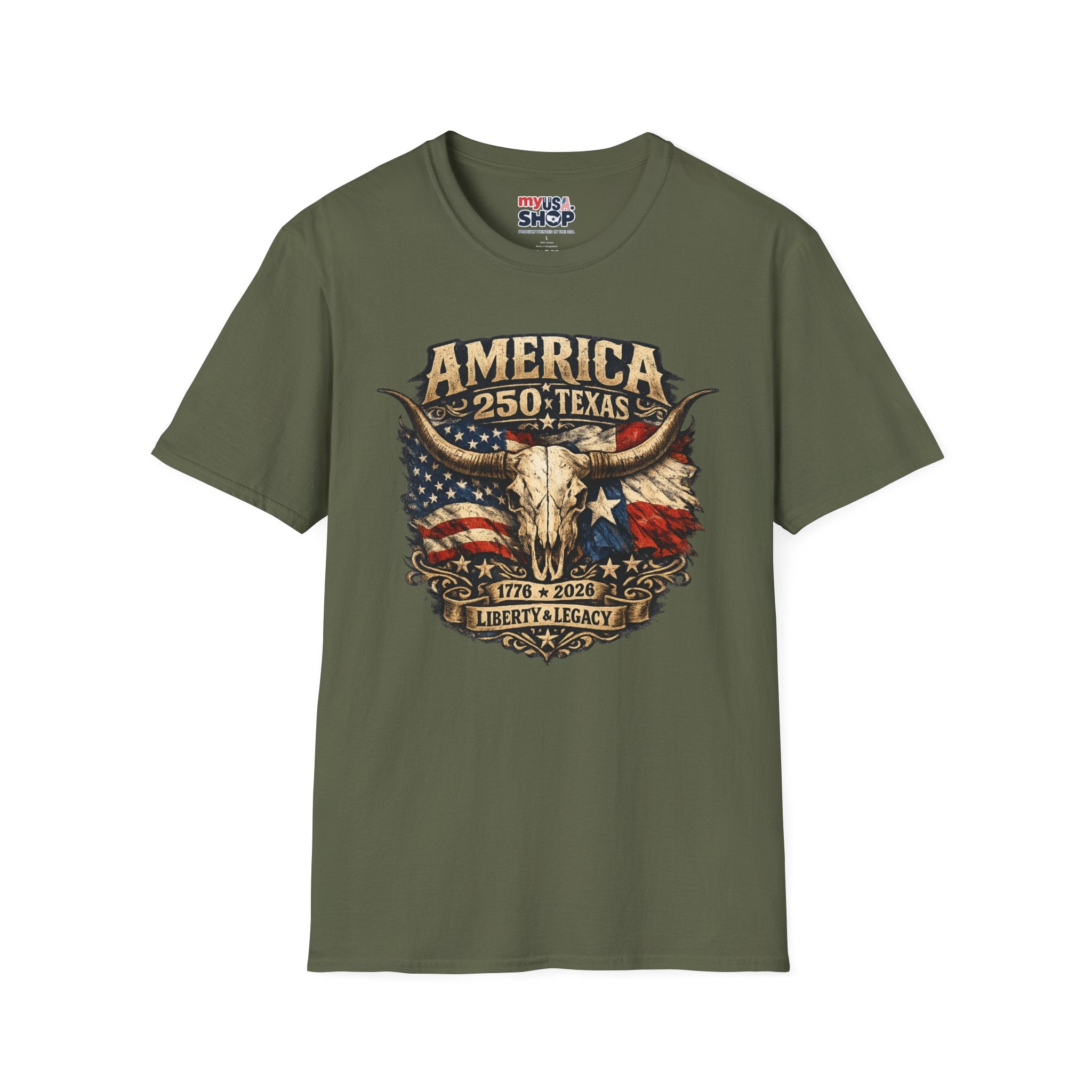 America 250 Texas T-Shirt — 250th Anniversary Vintage Flag Design