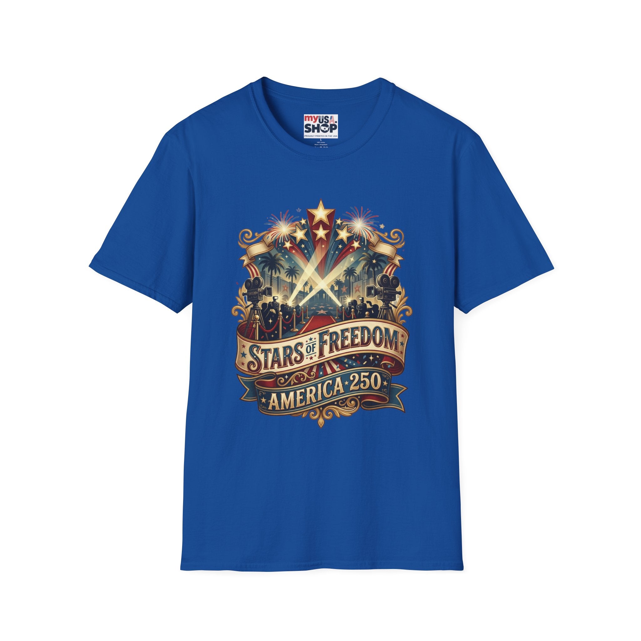 Stars of Freedom T‑Shirt — America 250 Patriotic Celebration Tee Pop Culture