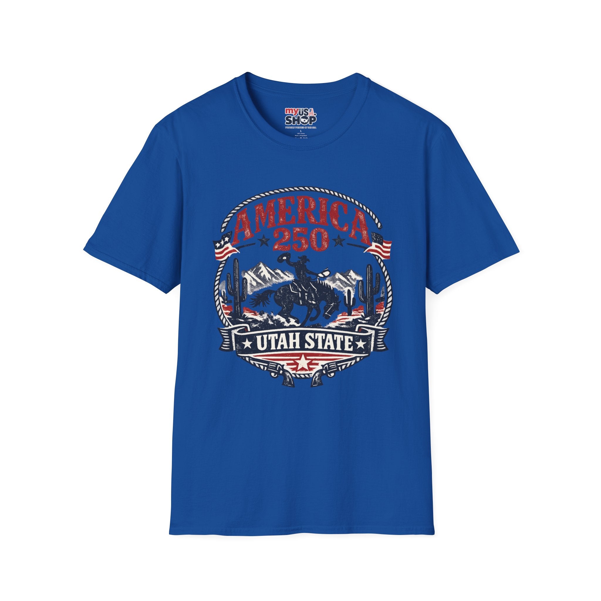 America 250 Utah State Shirt — Retro Rodeo Freedom Graphic Tee