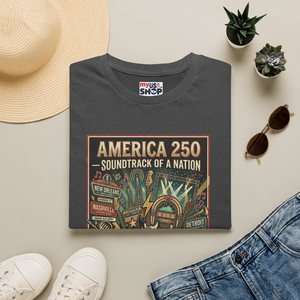 America 250 "Soundtrack of a Nation" T-Shirt — Patriotic Music Festival Tee Pop Culture