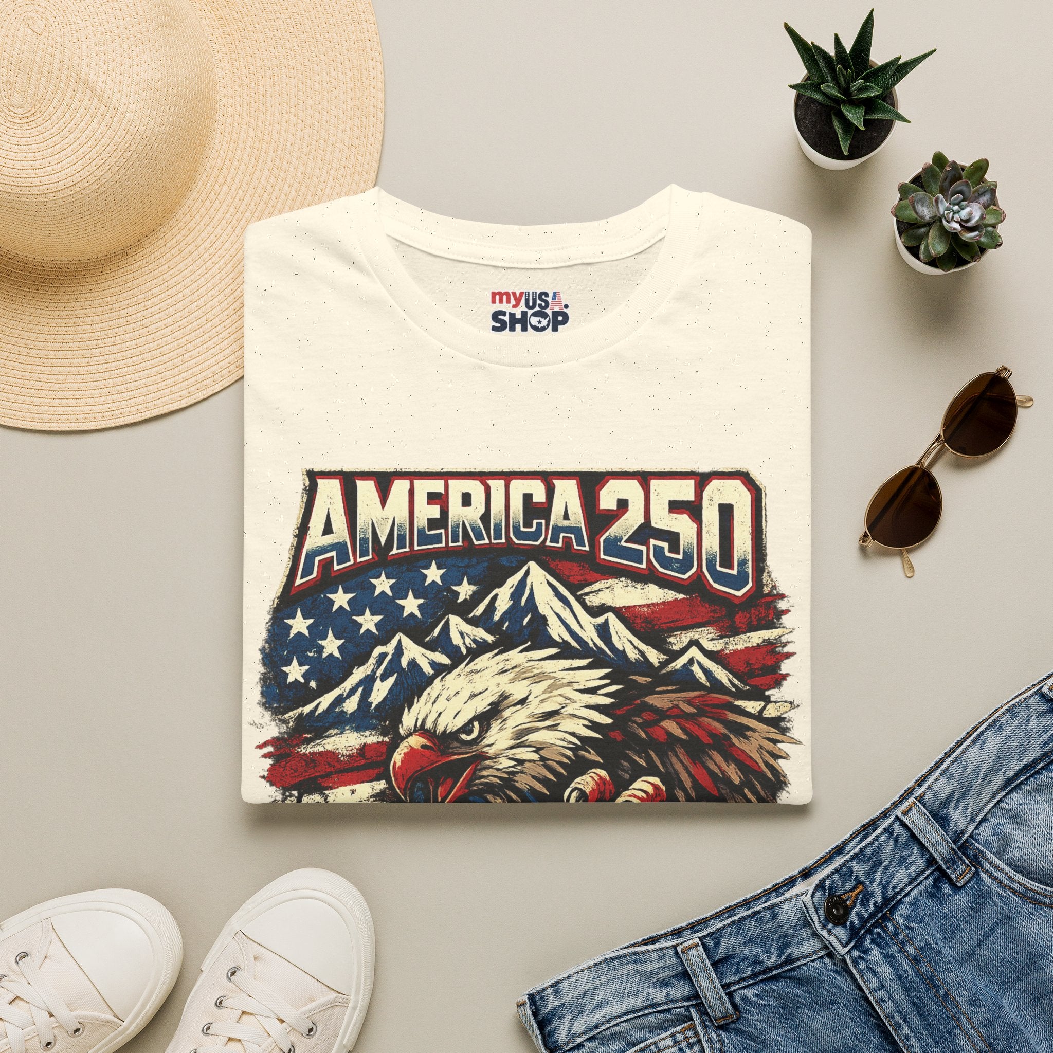 America 250 Utah State T-Shirt — Patriotic Eagle Mountain Graphic Tee
