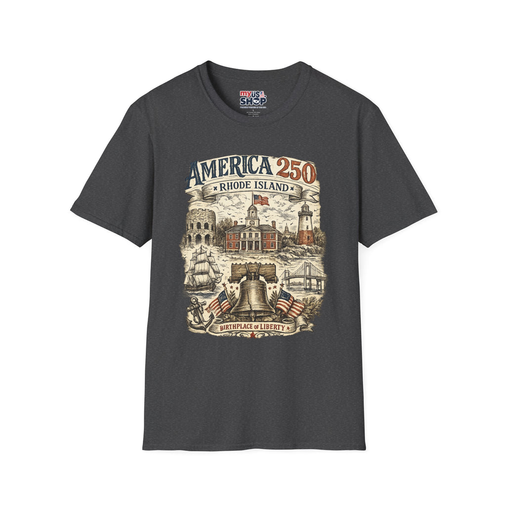 America 250 Rhode Island Shirt — Birthplace of Liberty Heritage Tee