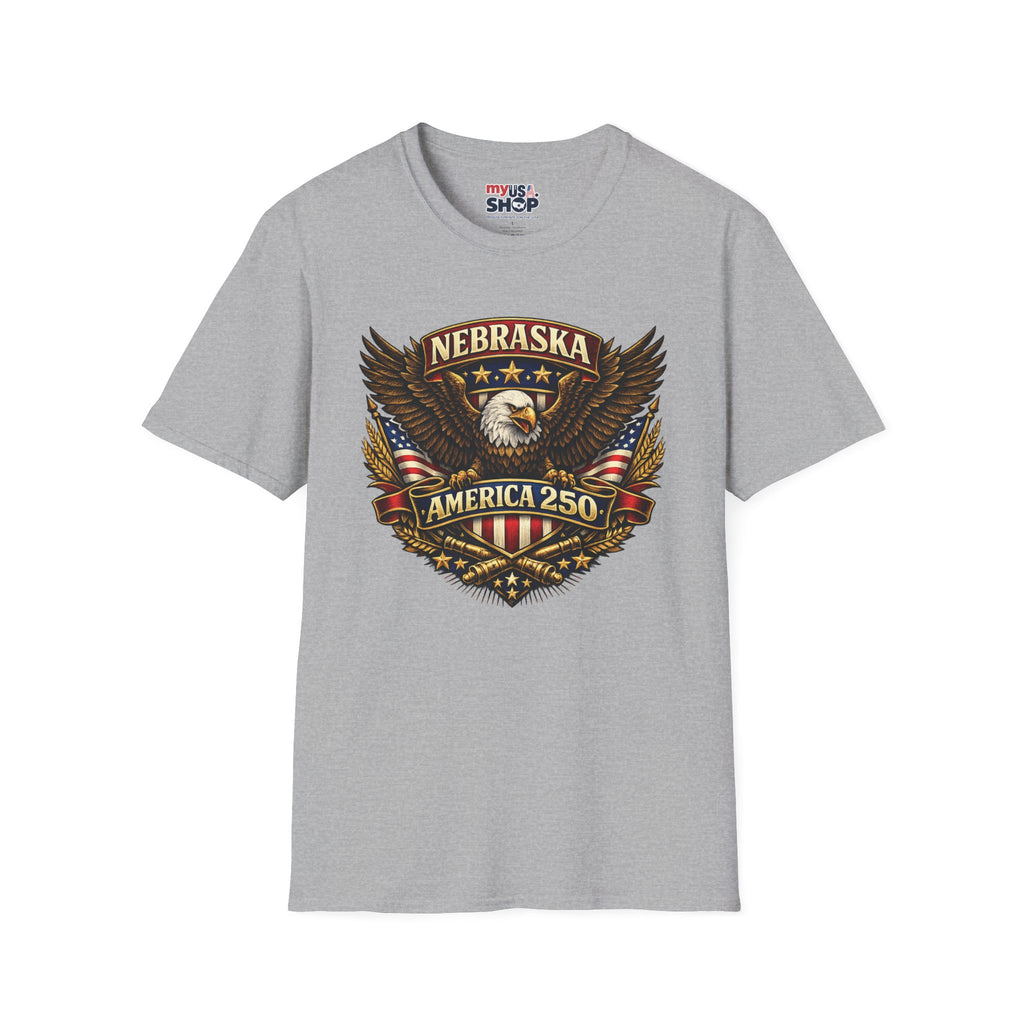 America 250 Nebraska Eagle T-Shirt — Patriotic USA State Tee