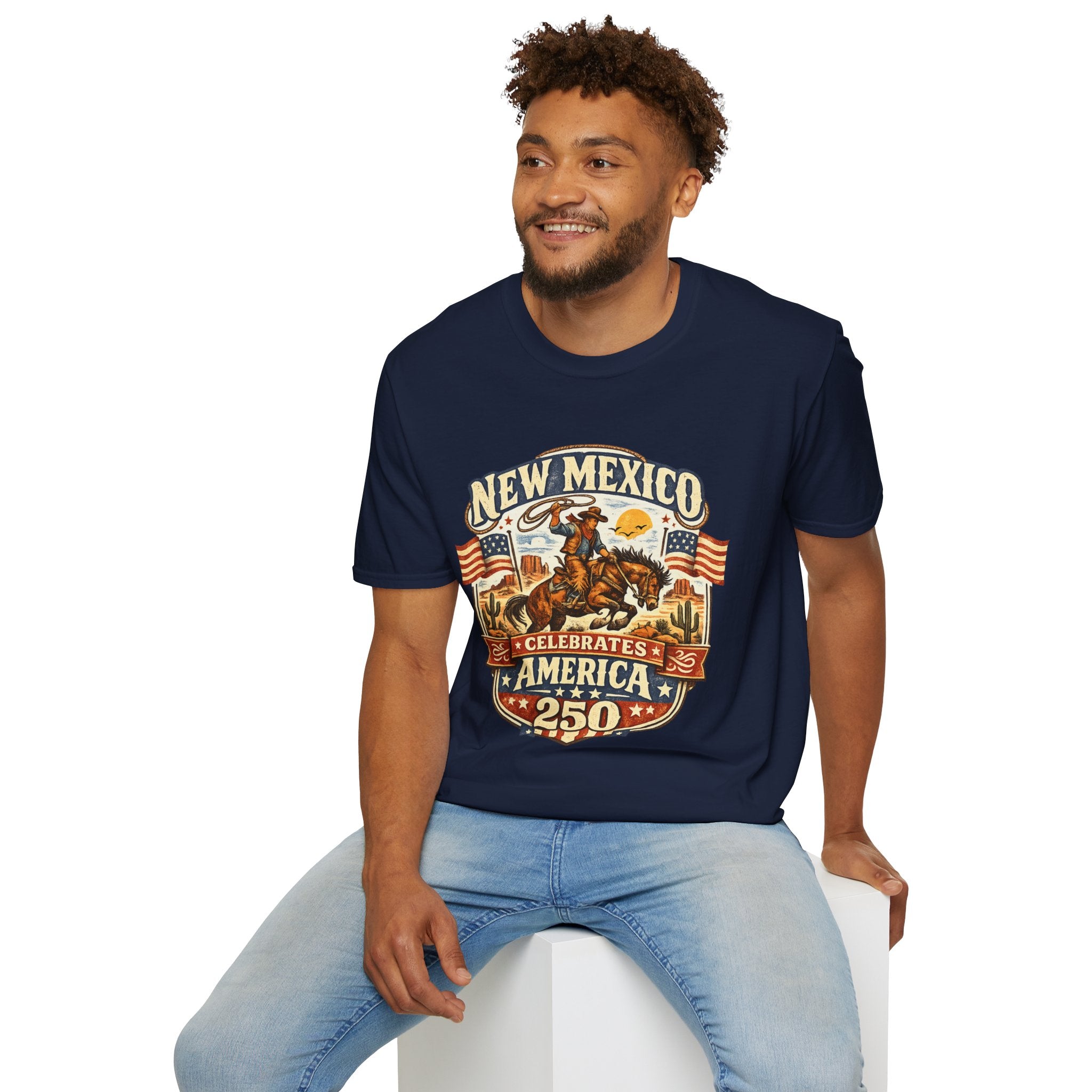 America 250 New Mexico Cowboy Rodeo T-Shirt — Vintage Western Tee