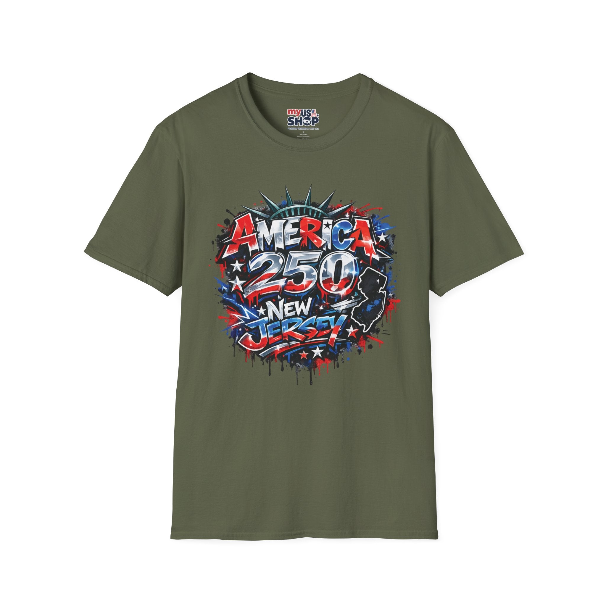 America 250 T-Shirt — New Jersey Patriotic USA 250th Anniversary Graphic Tee
