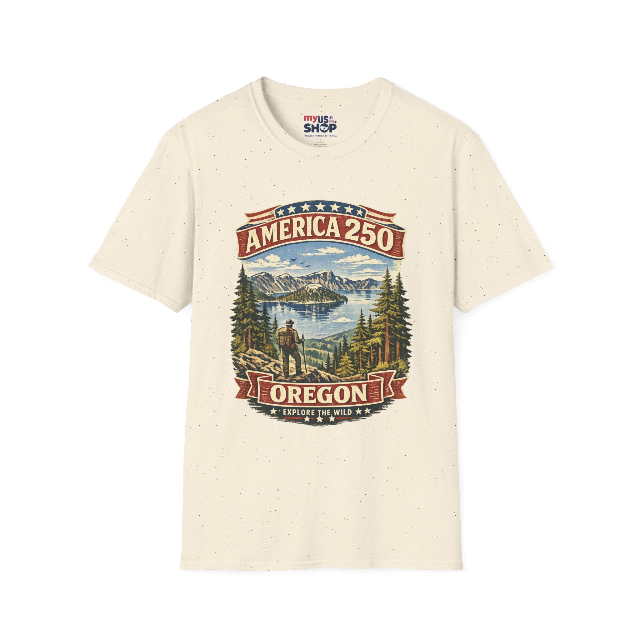America 250 X Oregon Shirt — Explore The Wild Adventure Graphic Tee