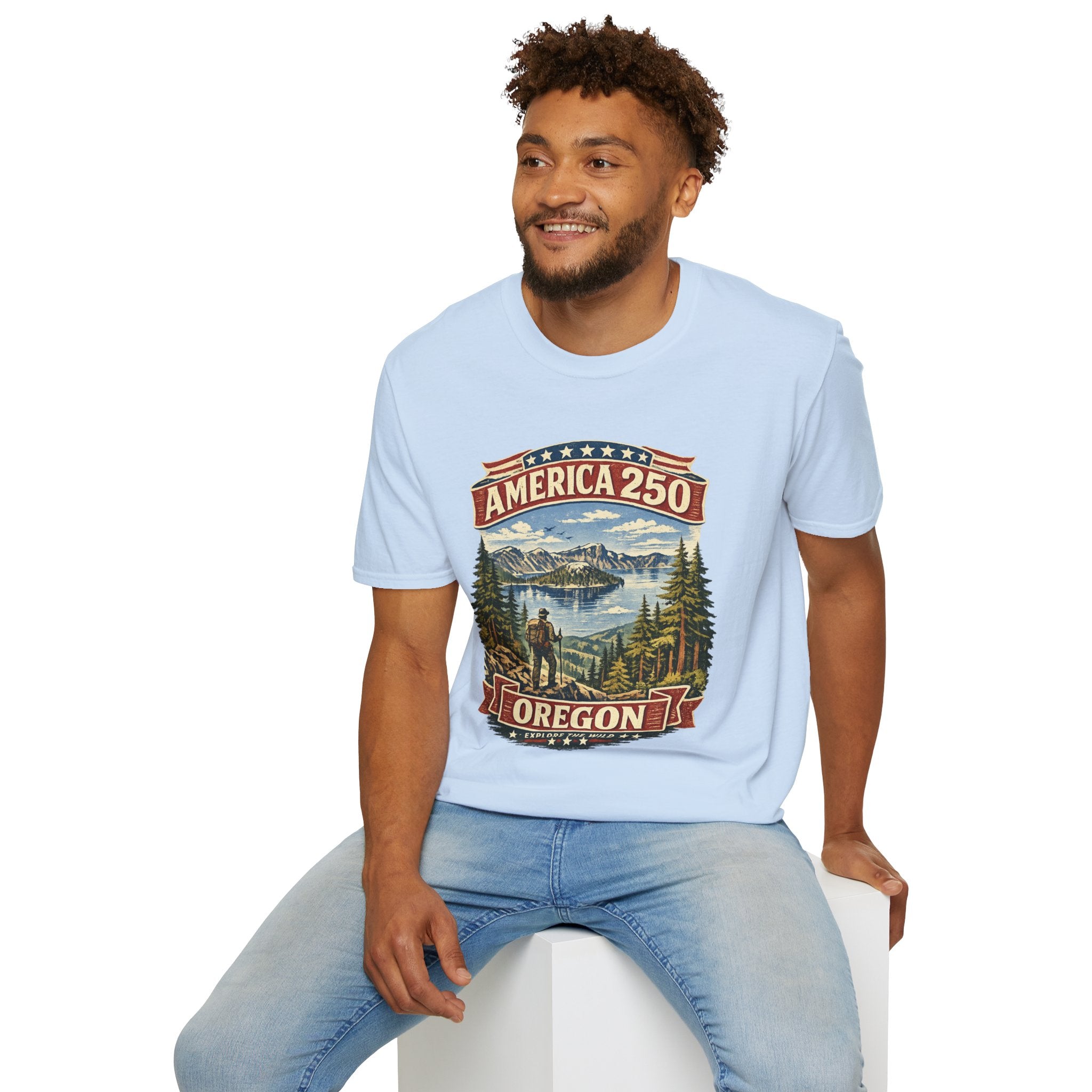 America 250 X Oregon Shirt — Explore The Wild Adventure Graphic Tee