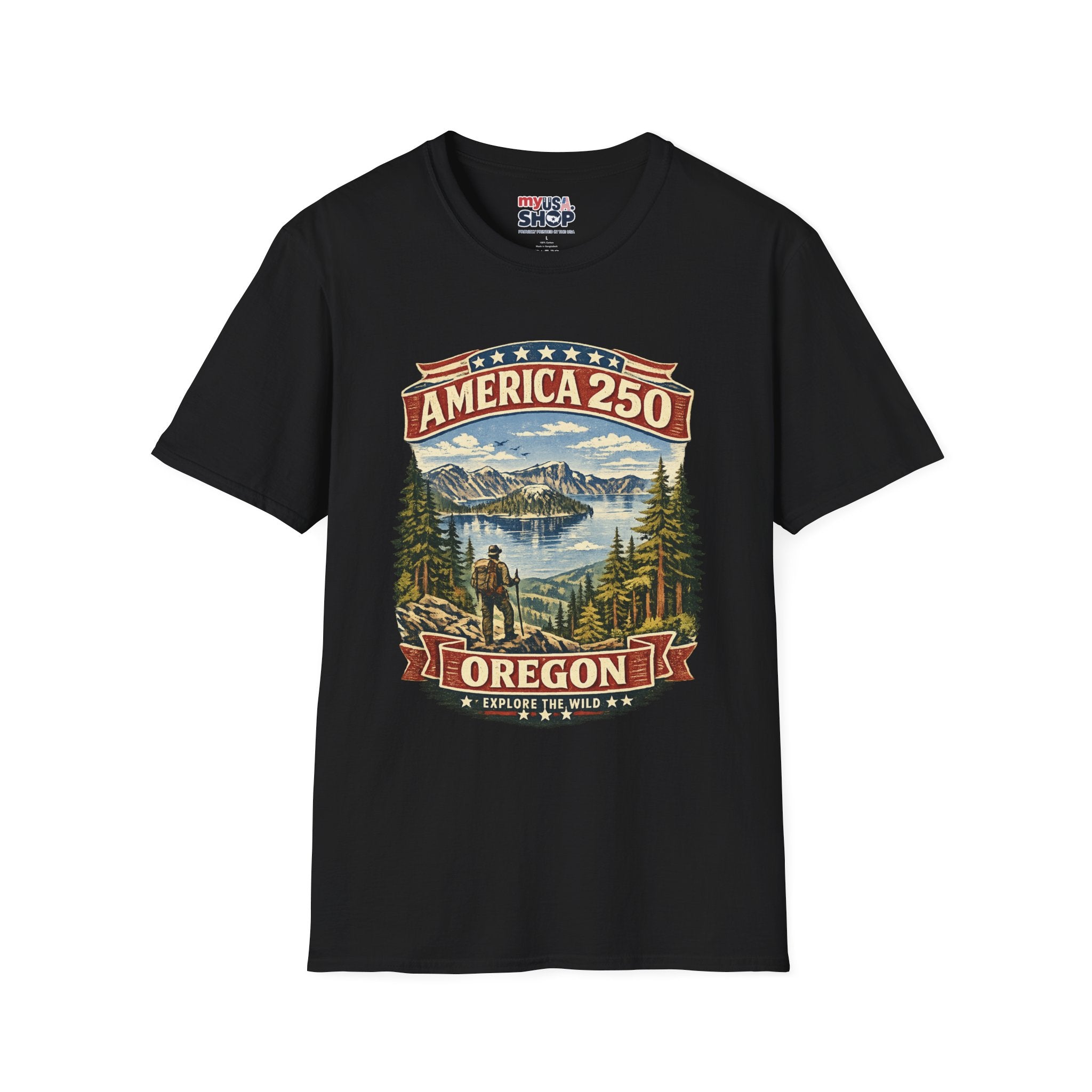 America 250 X Oregon Shirt — Explore The Wild Adventure Graphic Tee