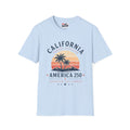 America 250 California Sunset T-Shirt — Palm Tree Retro Beach Tee