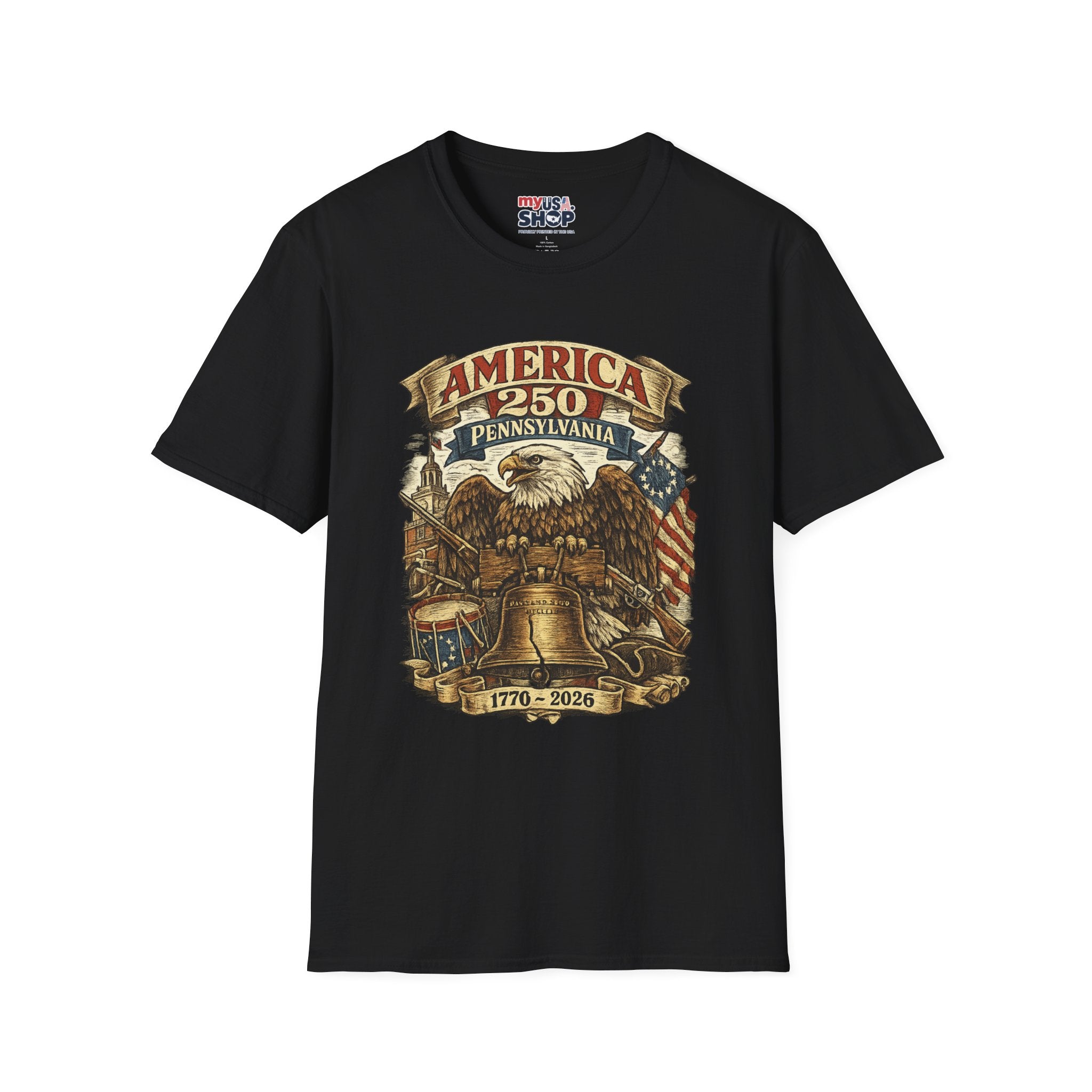 Pennsylvania America 250 Shirt — Colonial Eagle Heritage Graphic Tee