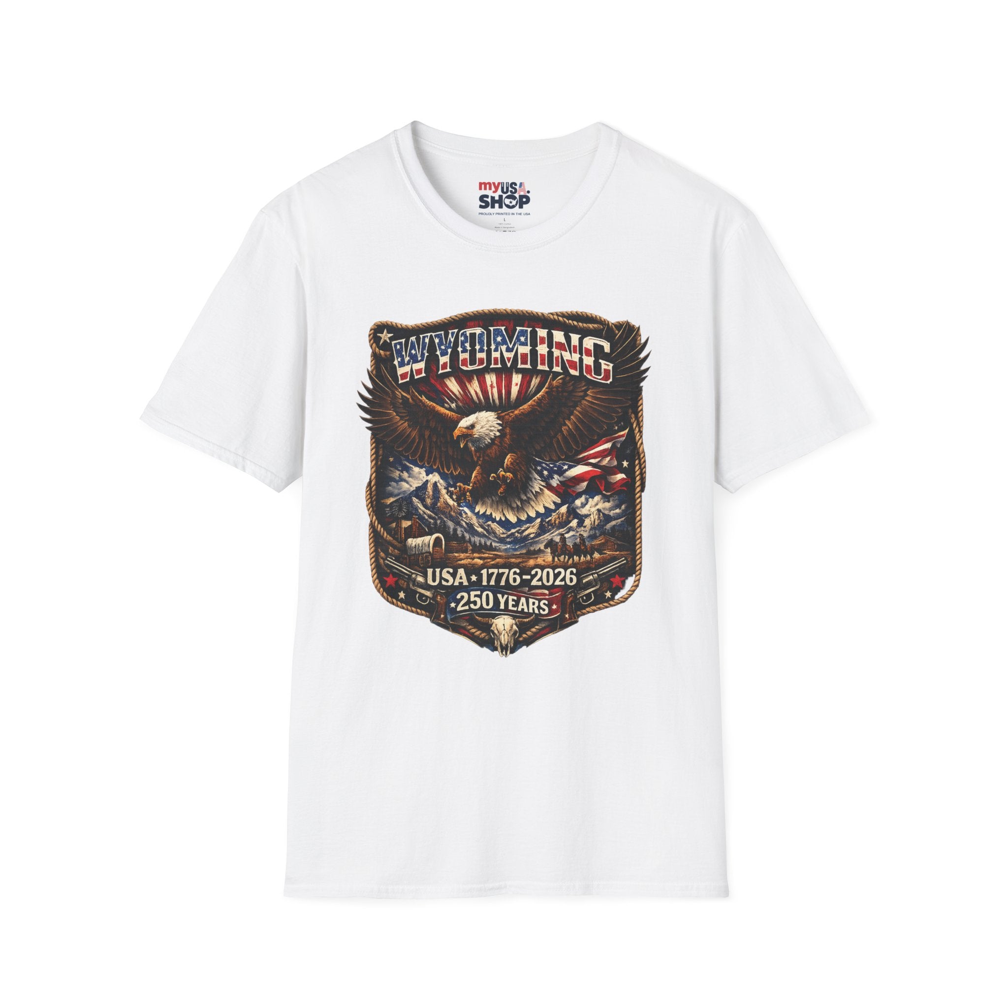 Wyoming Eagle T-Shirt — Patriotic America 250th Anniversary Graphic Tee