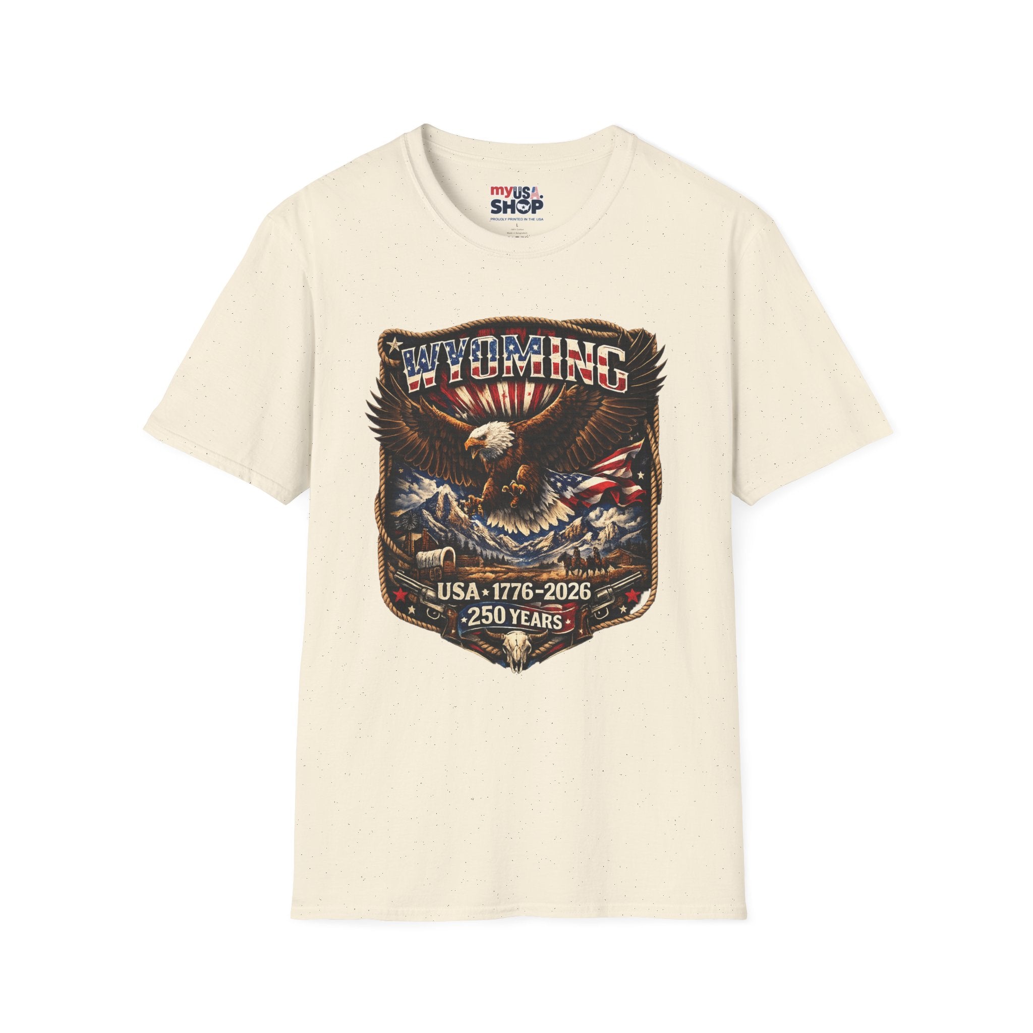 Wyoming Eagle T-Shirt — Patriotic America 250th Anniversary Graphic Tee