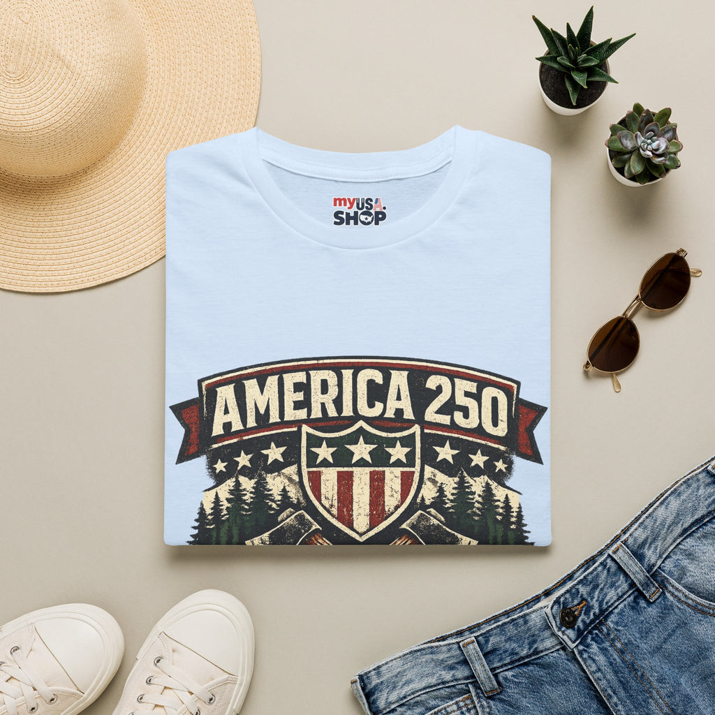 America 250 Shirt —Oregon  Rustic Timber Heritage Graphic Tee