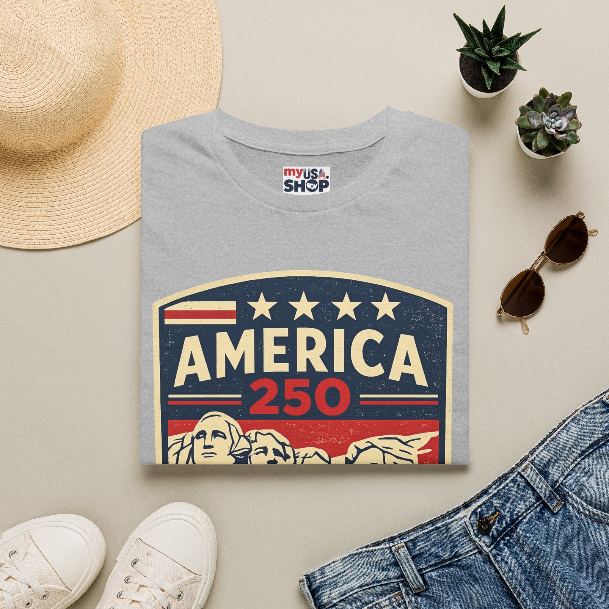 America 250 South Dakota Shirt — Retro Mount Rushmore USA Graphic Tee