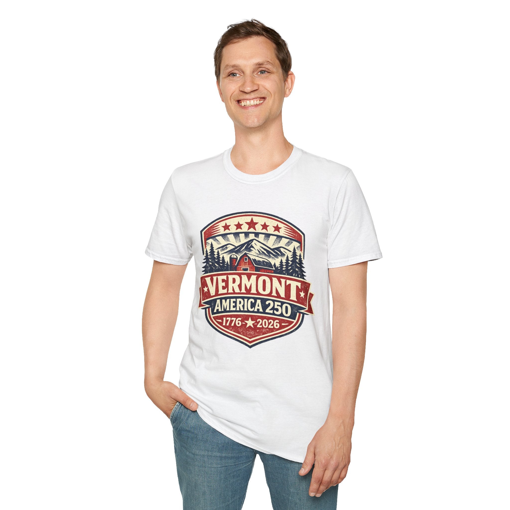 America 250 – Vermont 1776–2026 Mountain Heritage Vintage Tee Design
