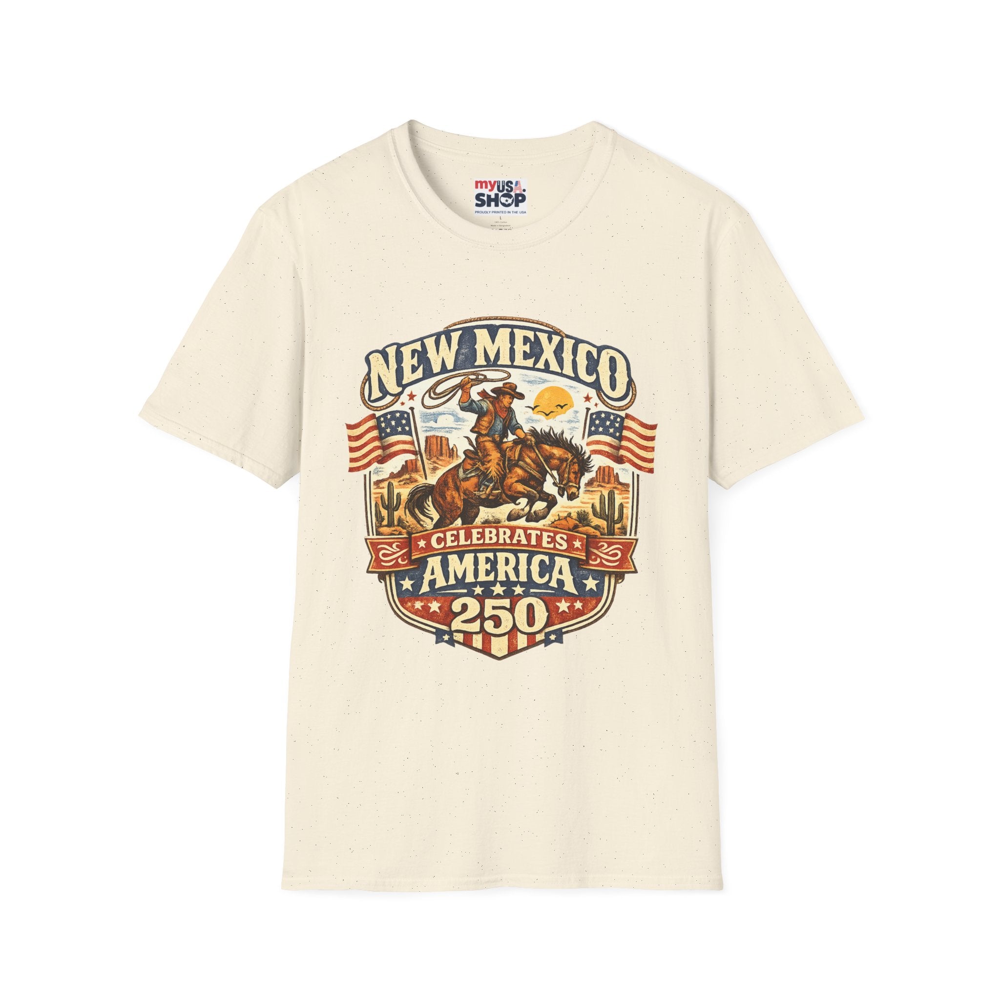 America 250 New Mexico Cowboy Rodeo T-Shirt — Vintage Western Tee