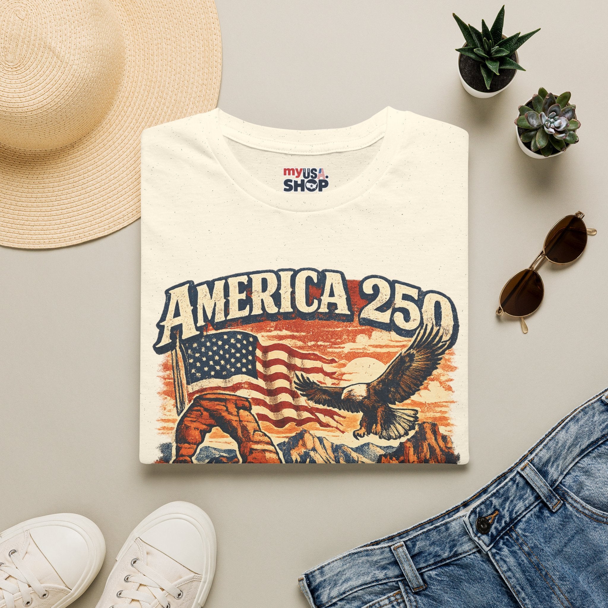 America 250 Utah Shirt — Patriotic Desert Eagle Graphic Tee