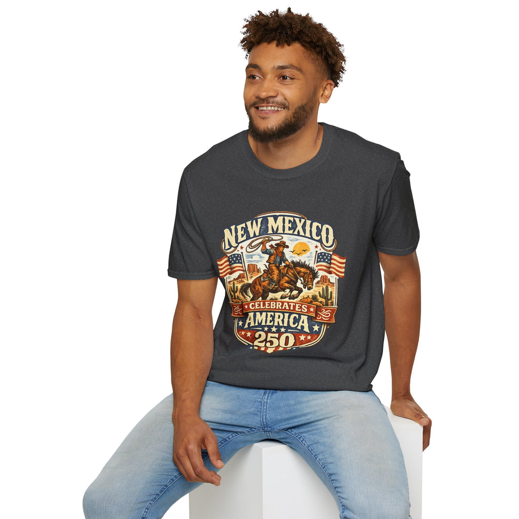 America 250 New Mexico Cowboy Rodeo T-Shirt — Vintage Western Tee
