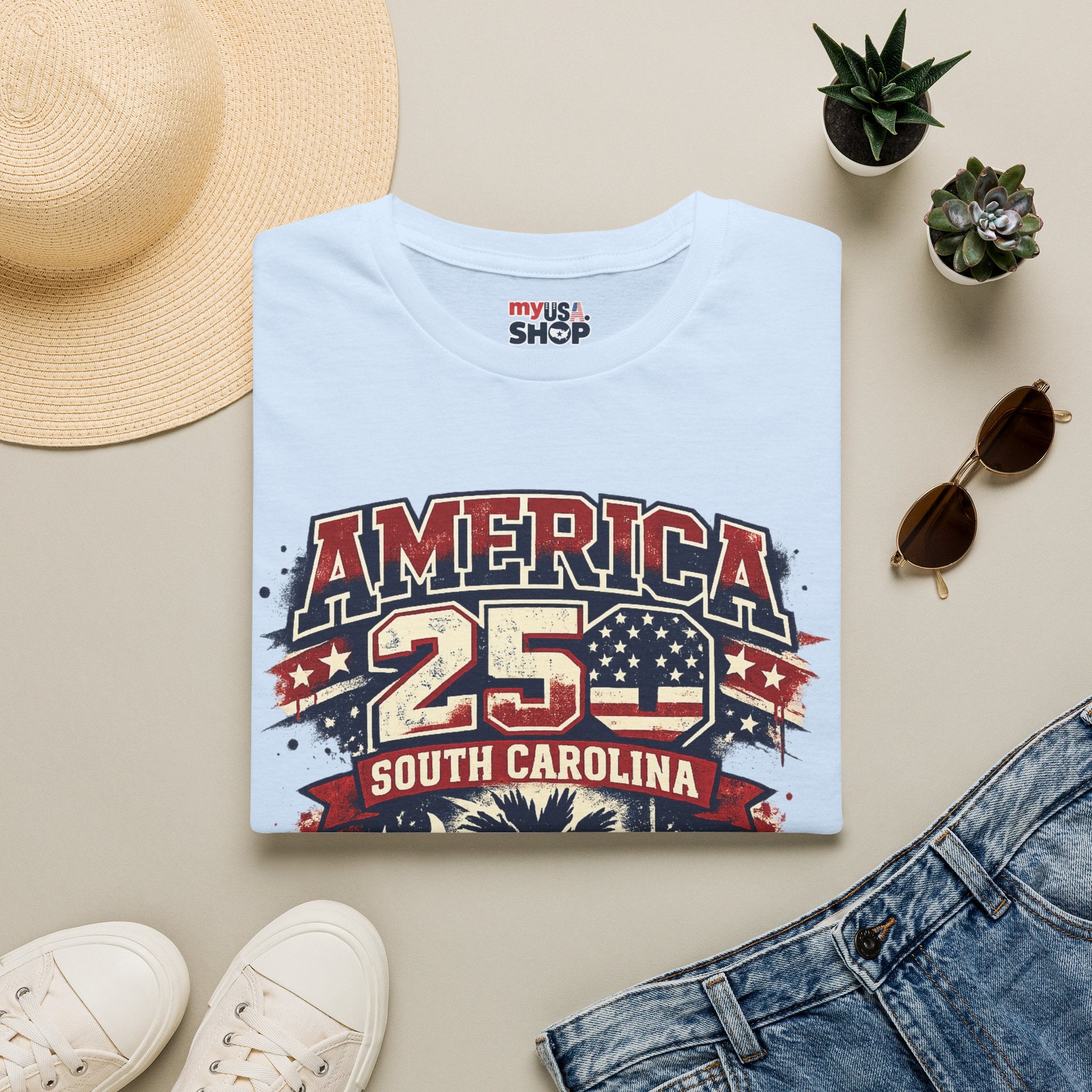 America 250 South Carolina T‑Shirt — Patriotic 250th Anniversary USA Graphic Tee