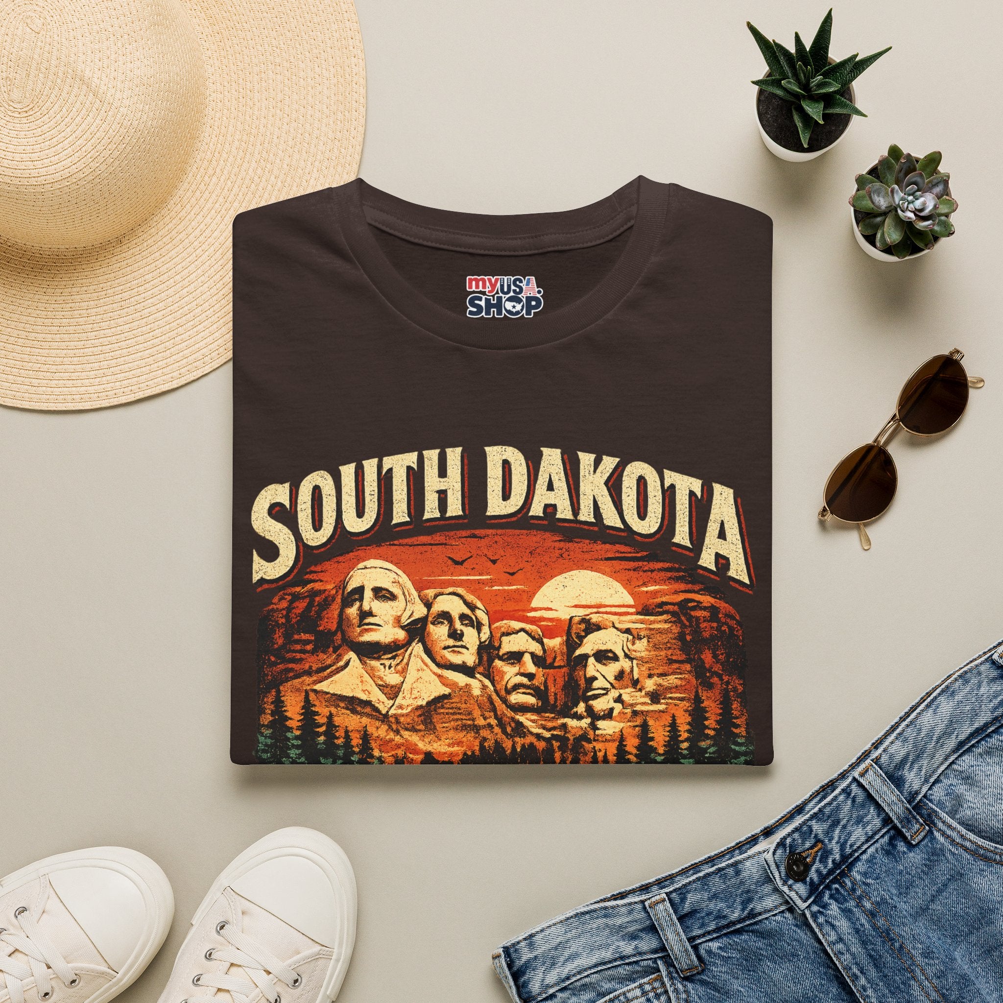 America 250 South Dakota Shirt — Sunset Mount Rushmore Celebration Tee