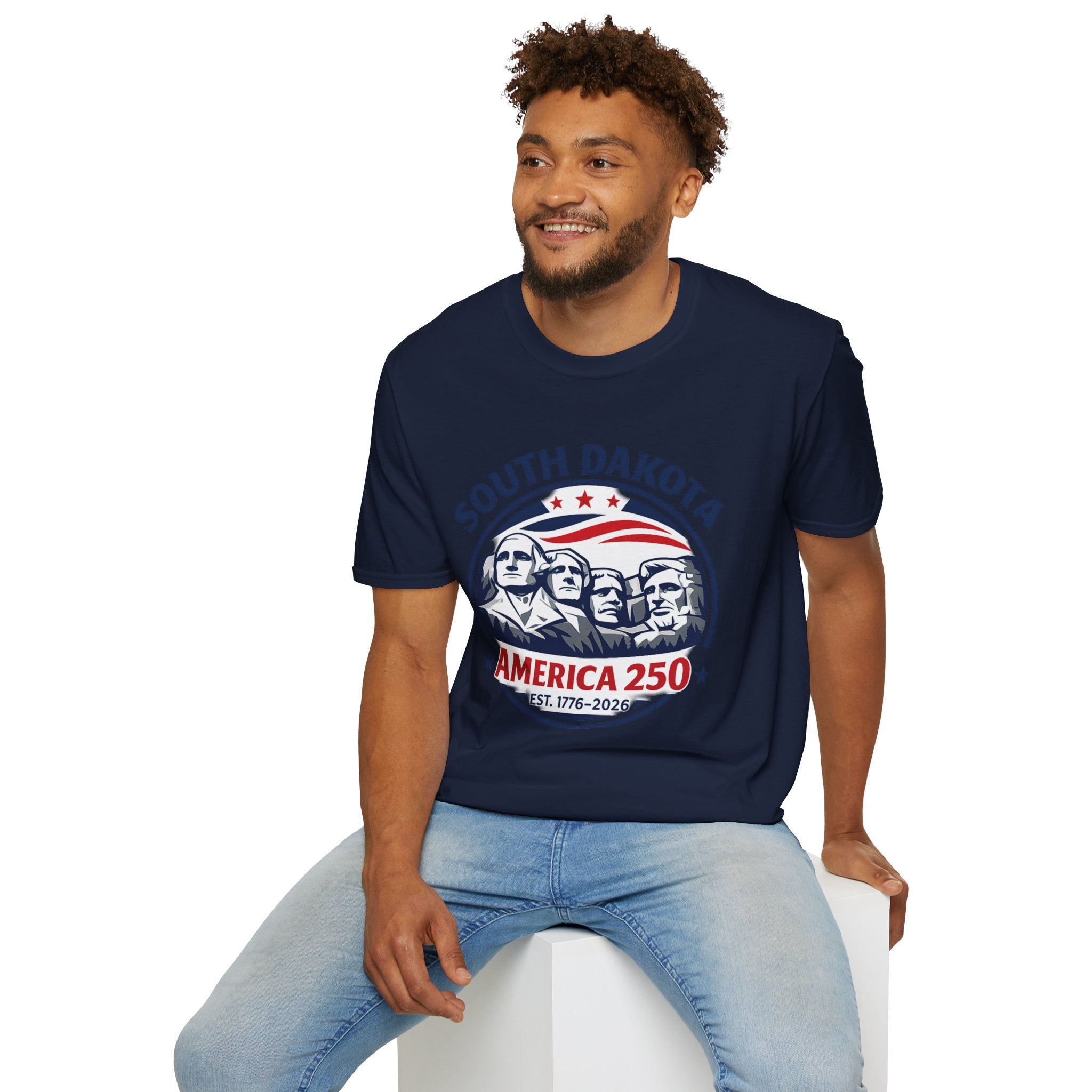 America 250 South Dakota T-Shirt — Classic Patriotic Badge Graphic Tee