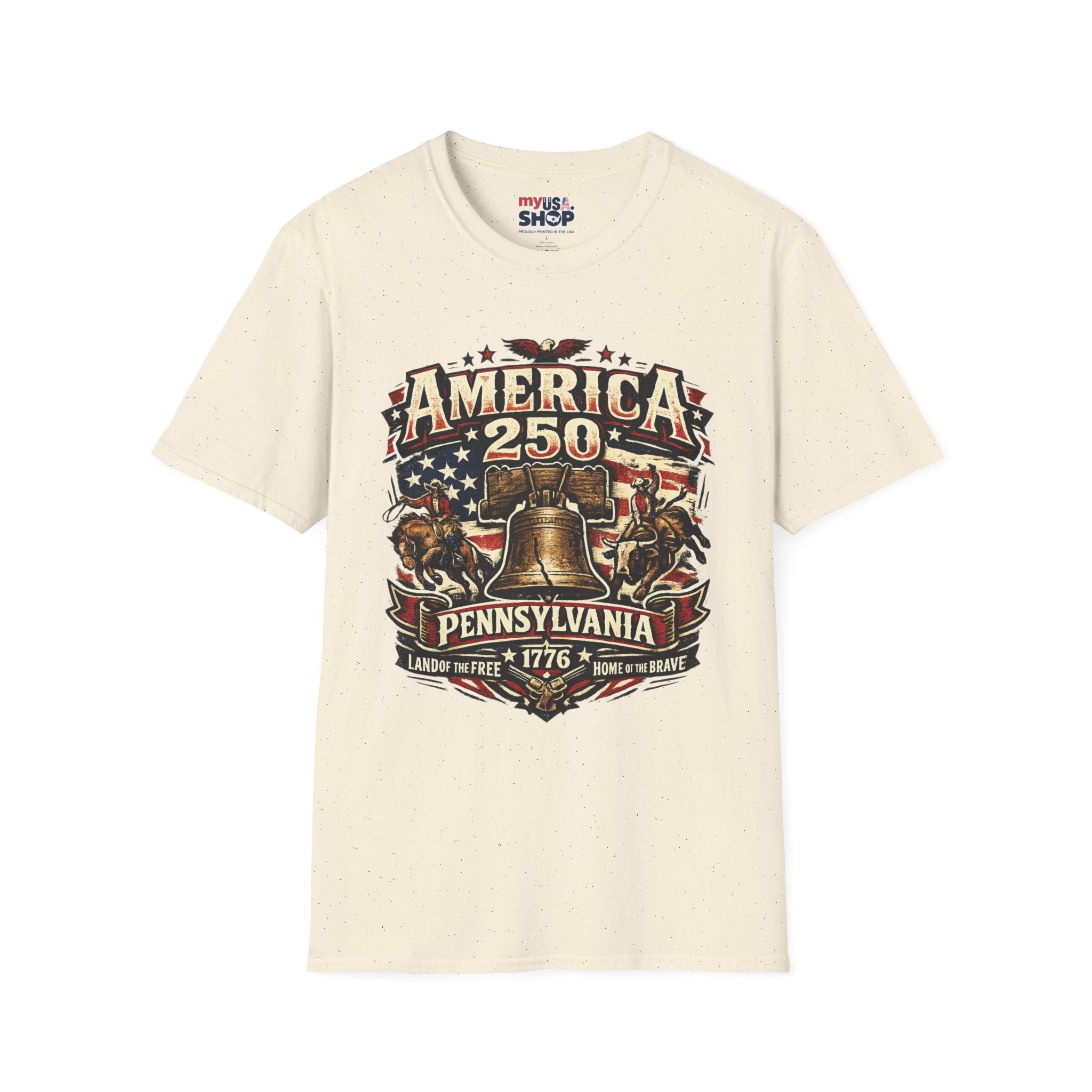 America 250 Pennsylvania TShirt — Western Rodeo Liberty Bell Graphic Tee