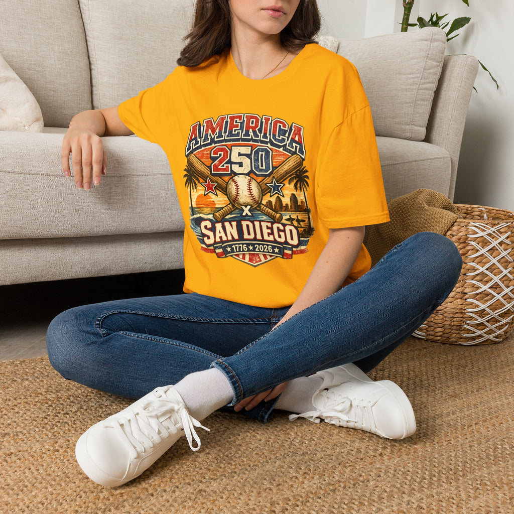 America 250 San Diego California Baseball Tee