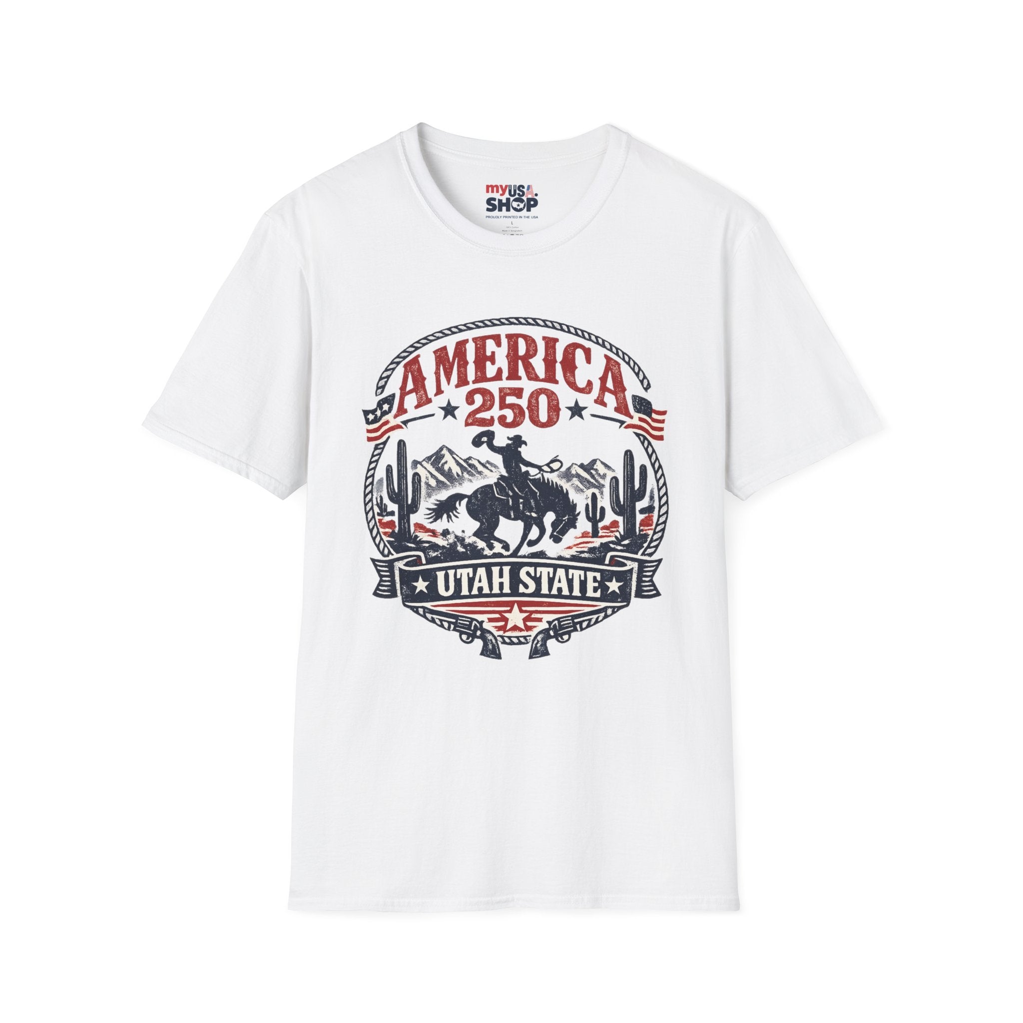 America 250 Utah State Shirt — Retro Rodeo Freedom Graphic Tee
