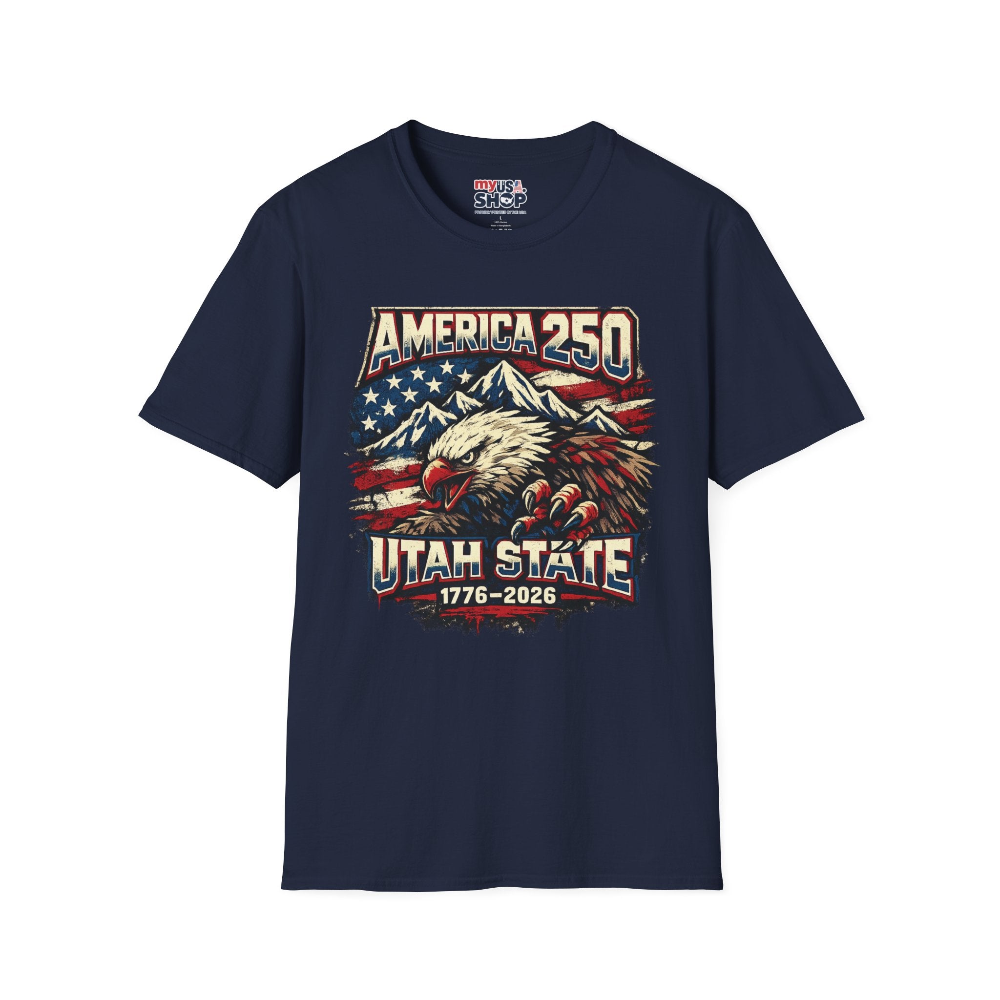 America 250 Utah State T-Shirt — Patriotic Eagle Mountain Graphic Tee