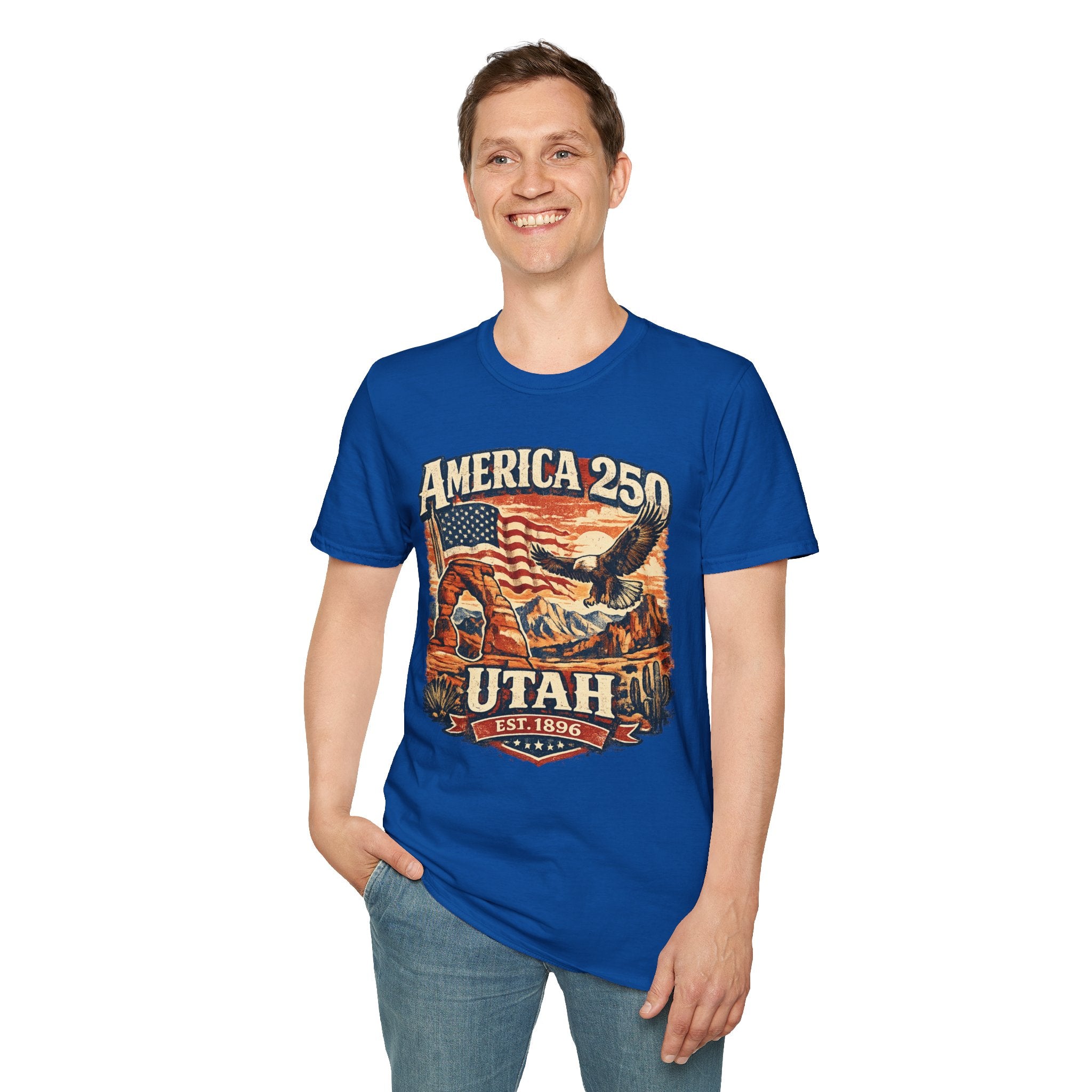 America 250 Utah Shirt — Patriotic Desert Eagle Graphic Tee