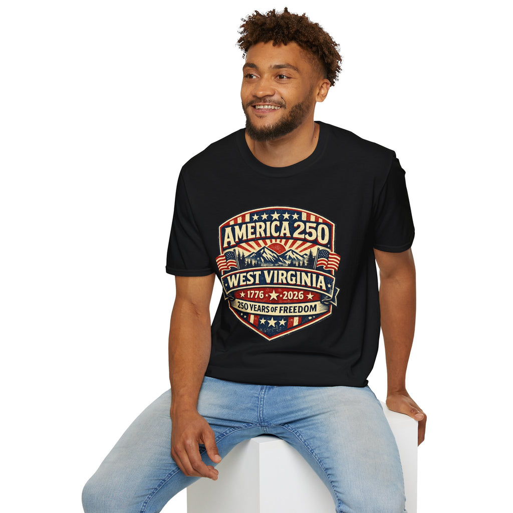 America 250 West Virginia T-Shirt — 250 Years of Freedom 1776–2026 Celebration Tee