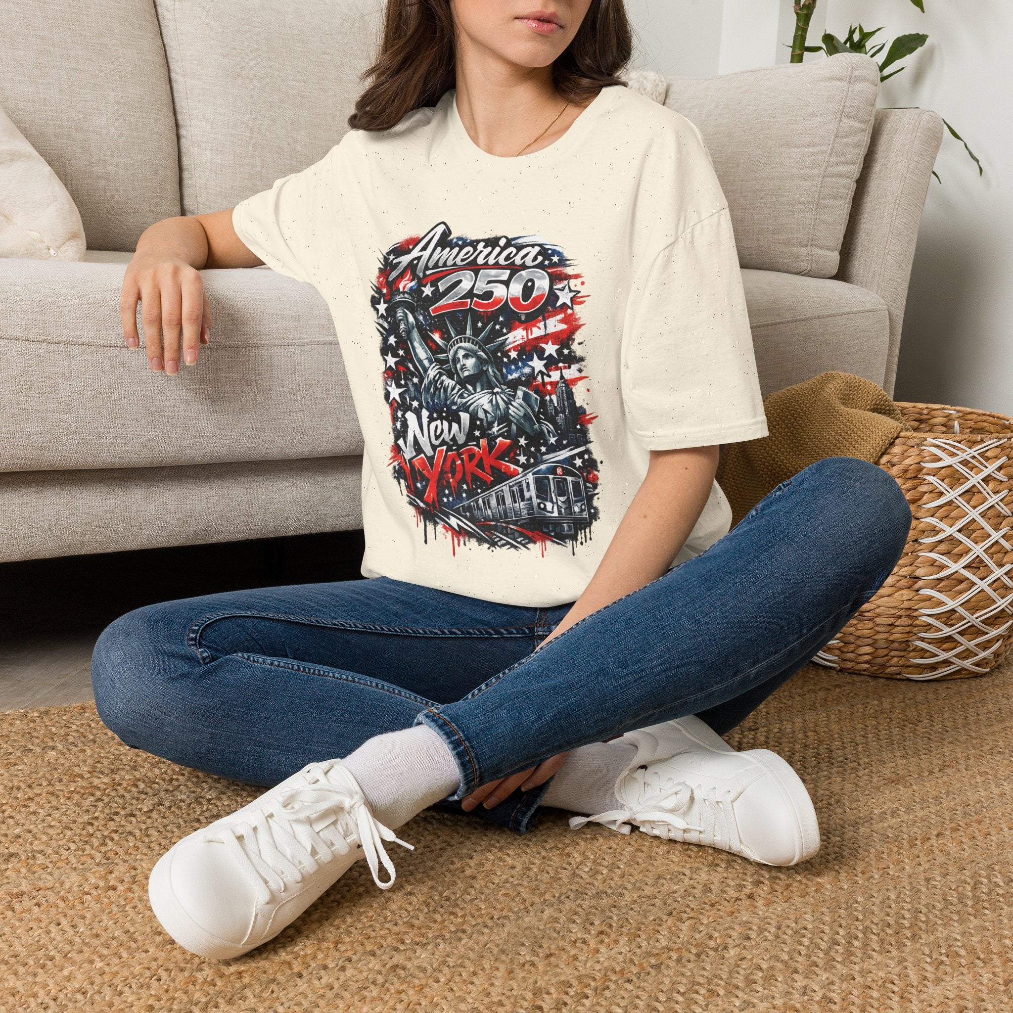 America 250 Statue of Liberty T-Shirt — Patriotic New York 250th Anniversary Tee