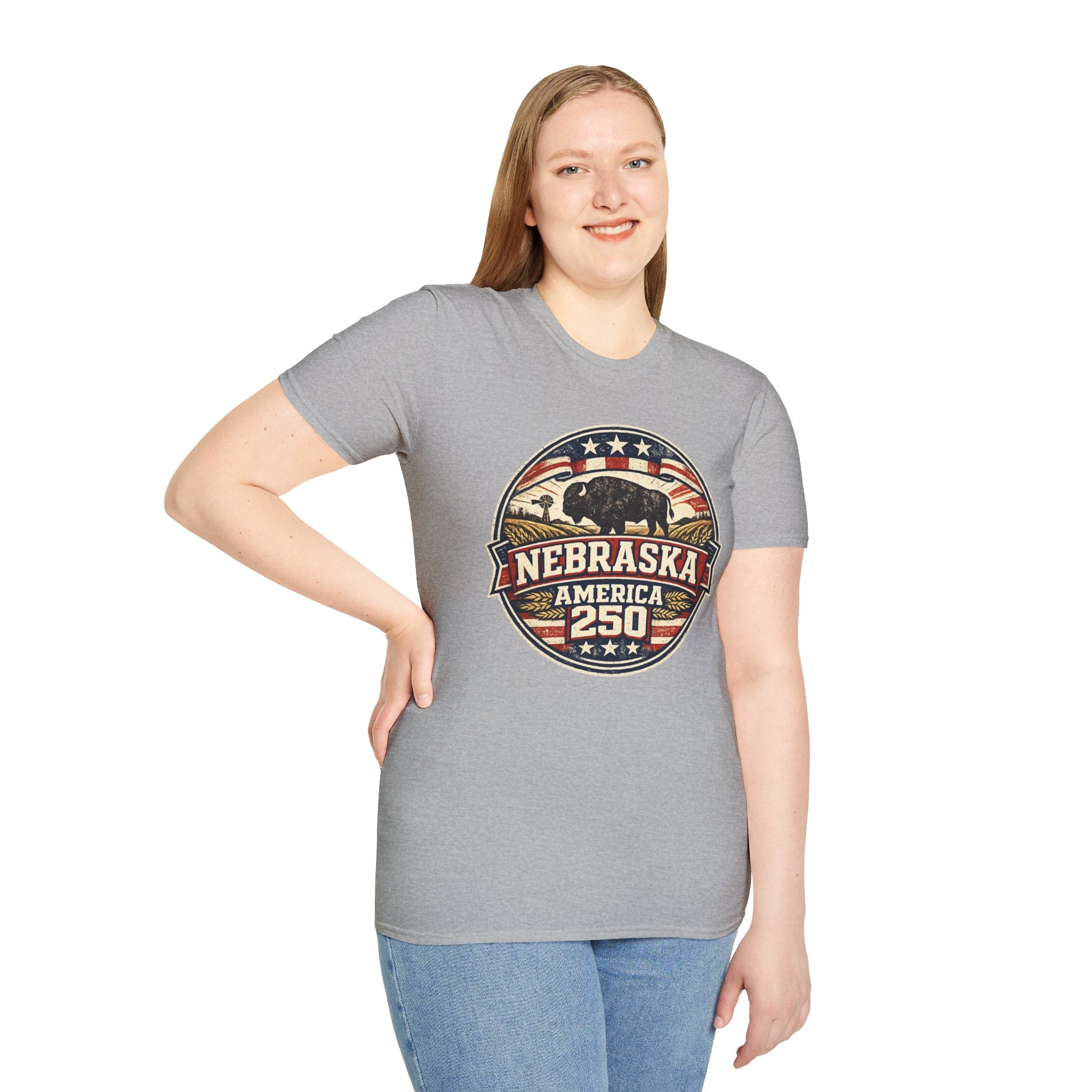 Nebraska Buffalo Retro T-Shirt — America 250 Vintage State Pride Tee