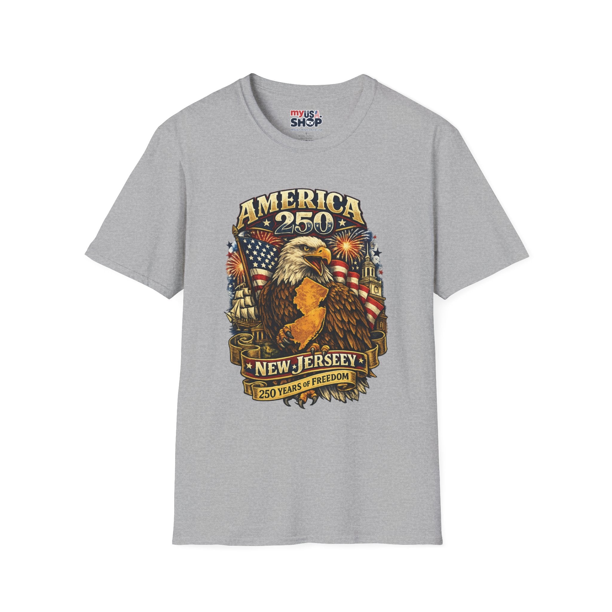 America 250 Eagle T‑Shirt — New Jersey Patriotic Tee