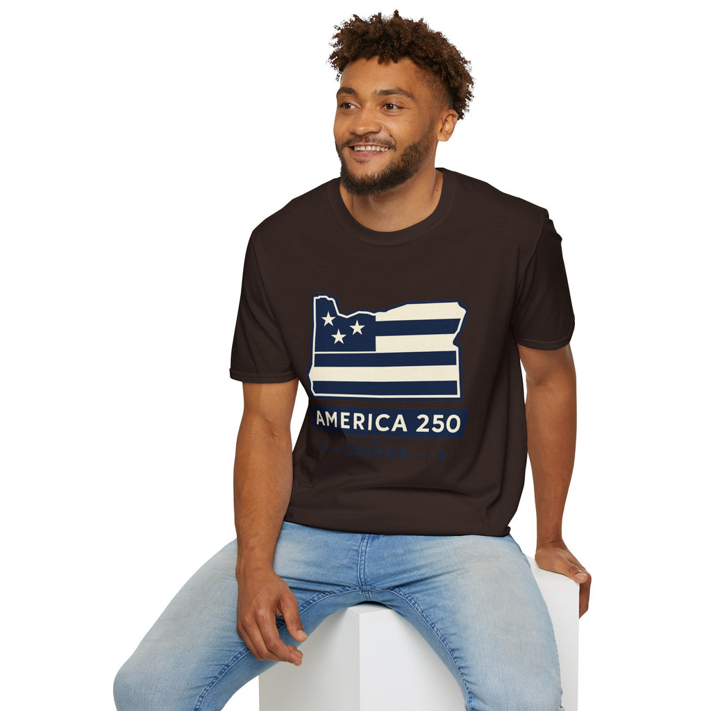 America 250 Oregon Shirt — Minimal Oregon State Flag Graphic Tee