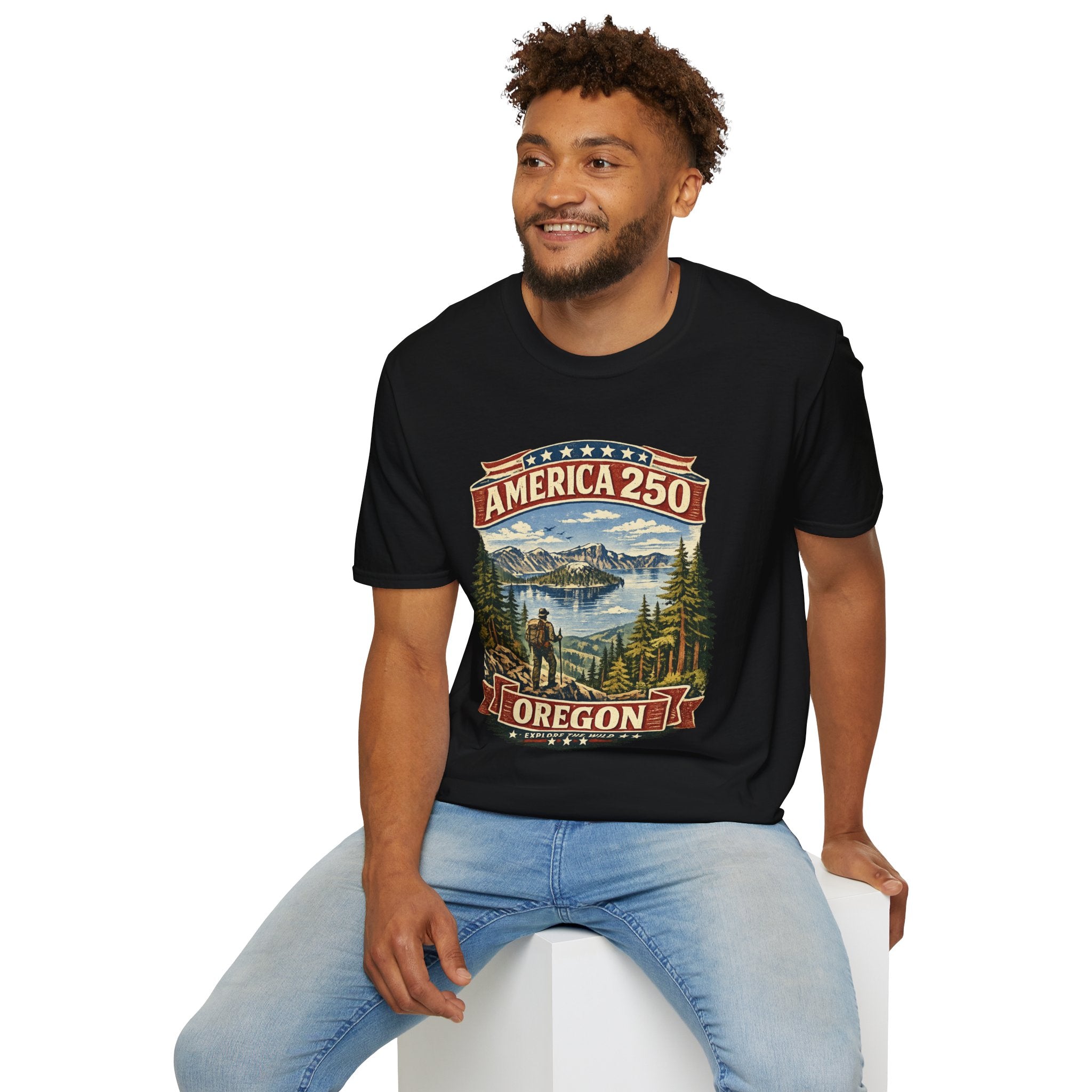America 250 X Oregon Shirt — Explore The Wild Adventure Graphic Tee