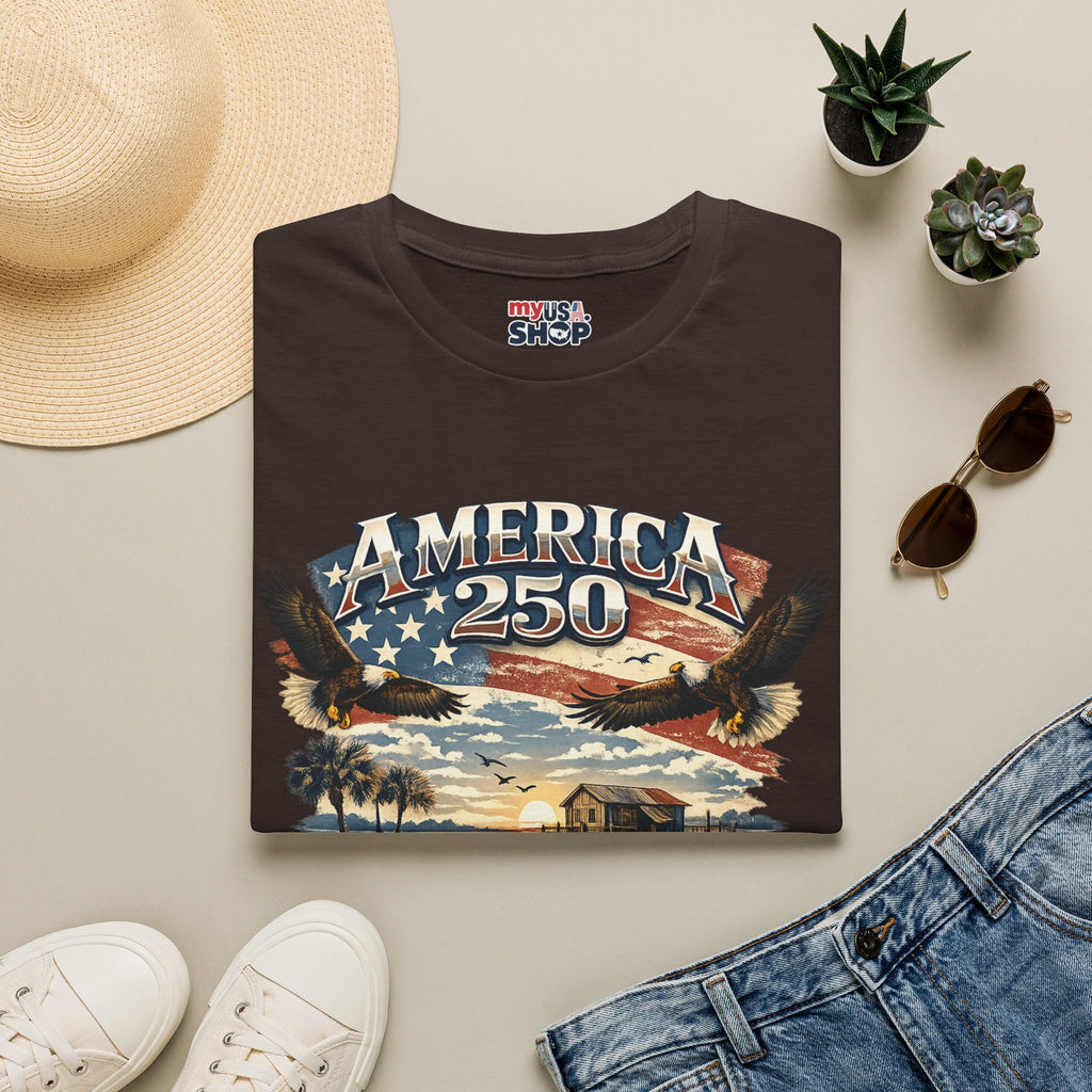 America 250 T-Shirt — South Carolina Patriotic Bald Eagles & Flag Graphic
