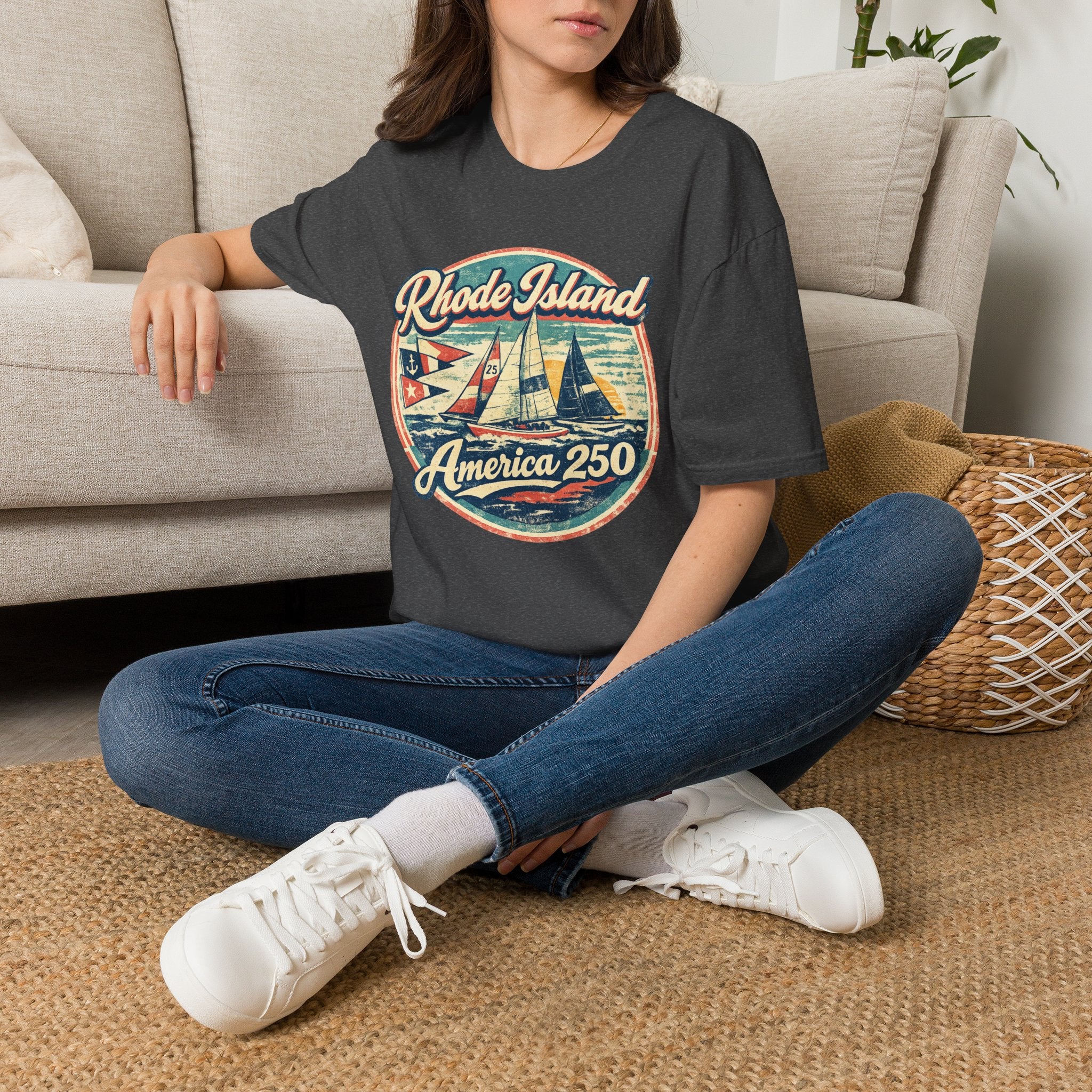 Rhode Island America 250 Shirt — Vintage Sailing Regatta Graphic Tee