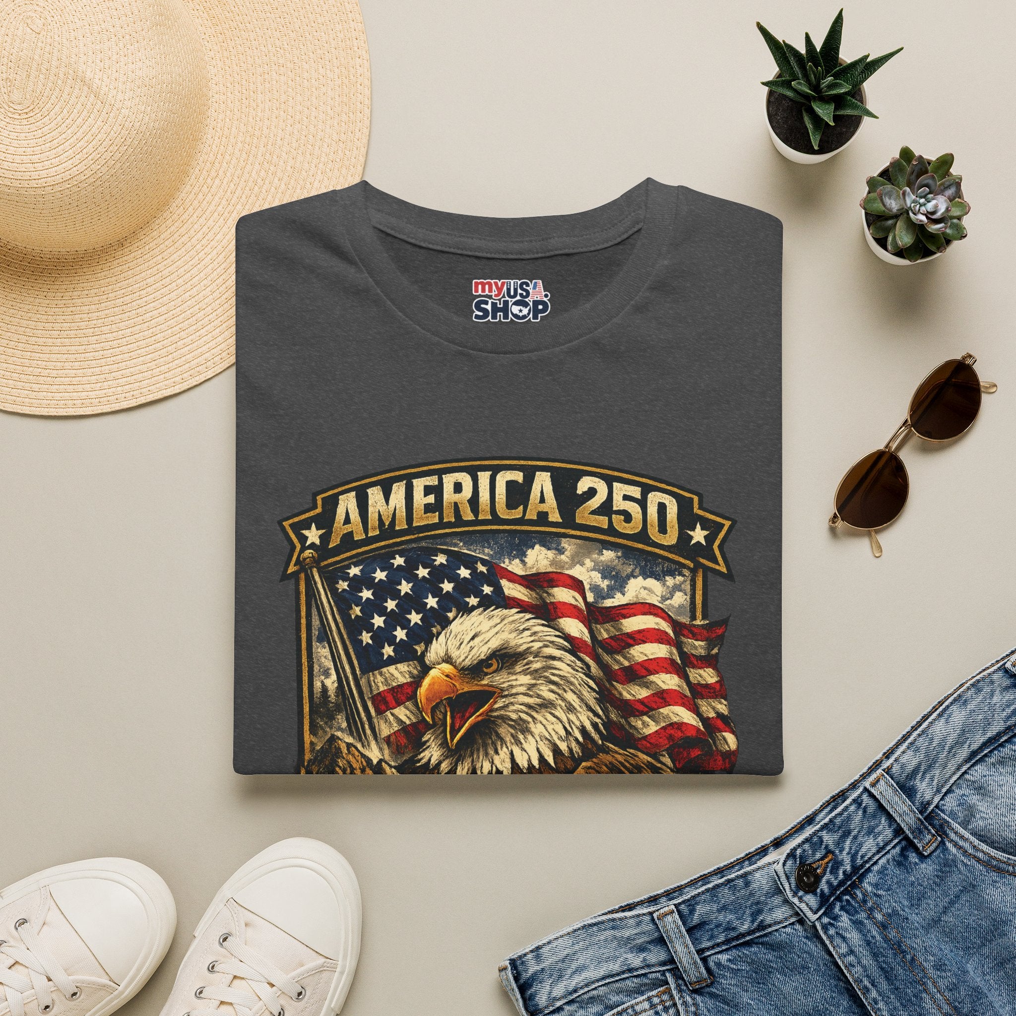 America 250 Eagle Flag T-Shirt — West Virginia Patriotic Anniversary Shirt