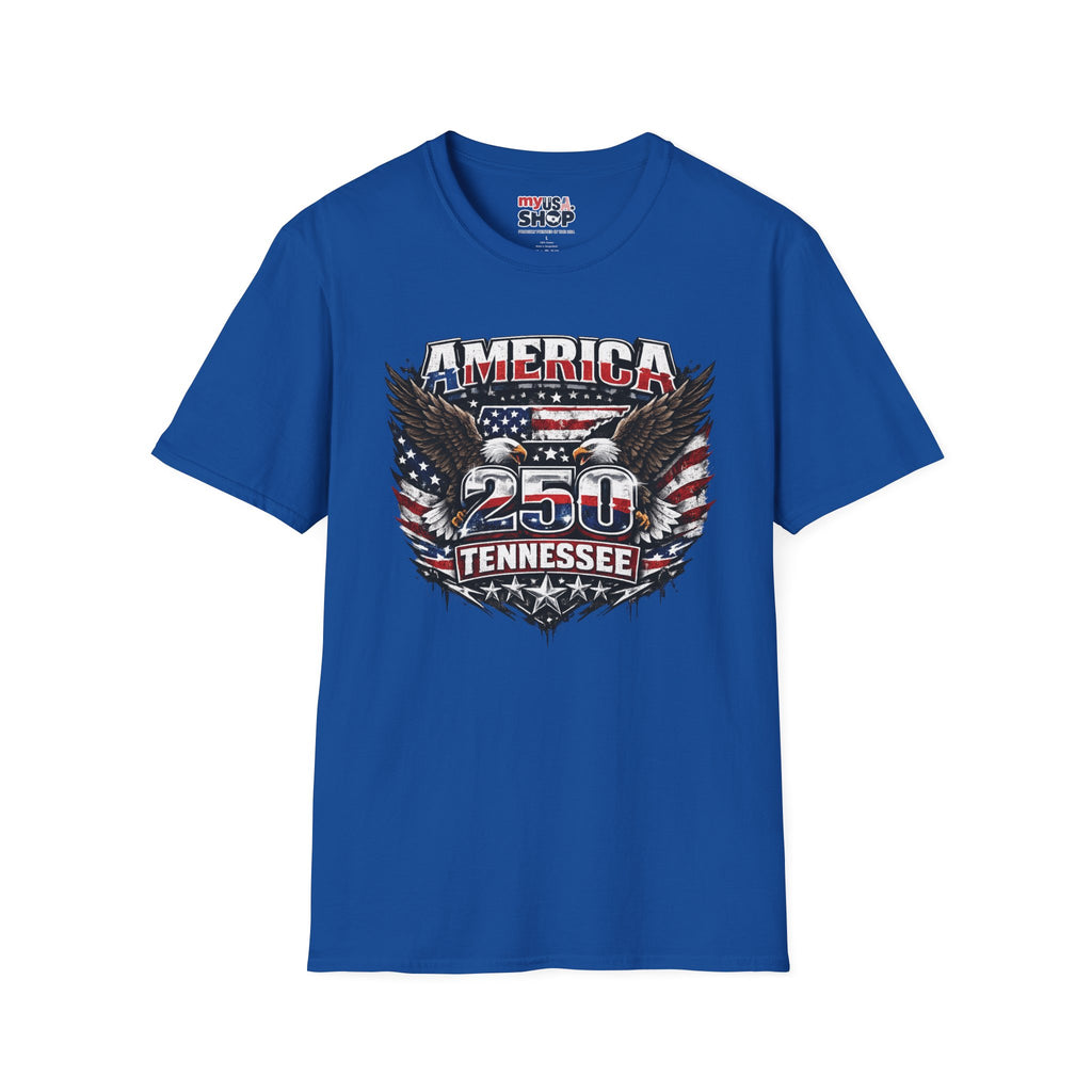 America 250 Tennessee T-Shirt — Vintage Patriotic Eagle Graphic Tee