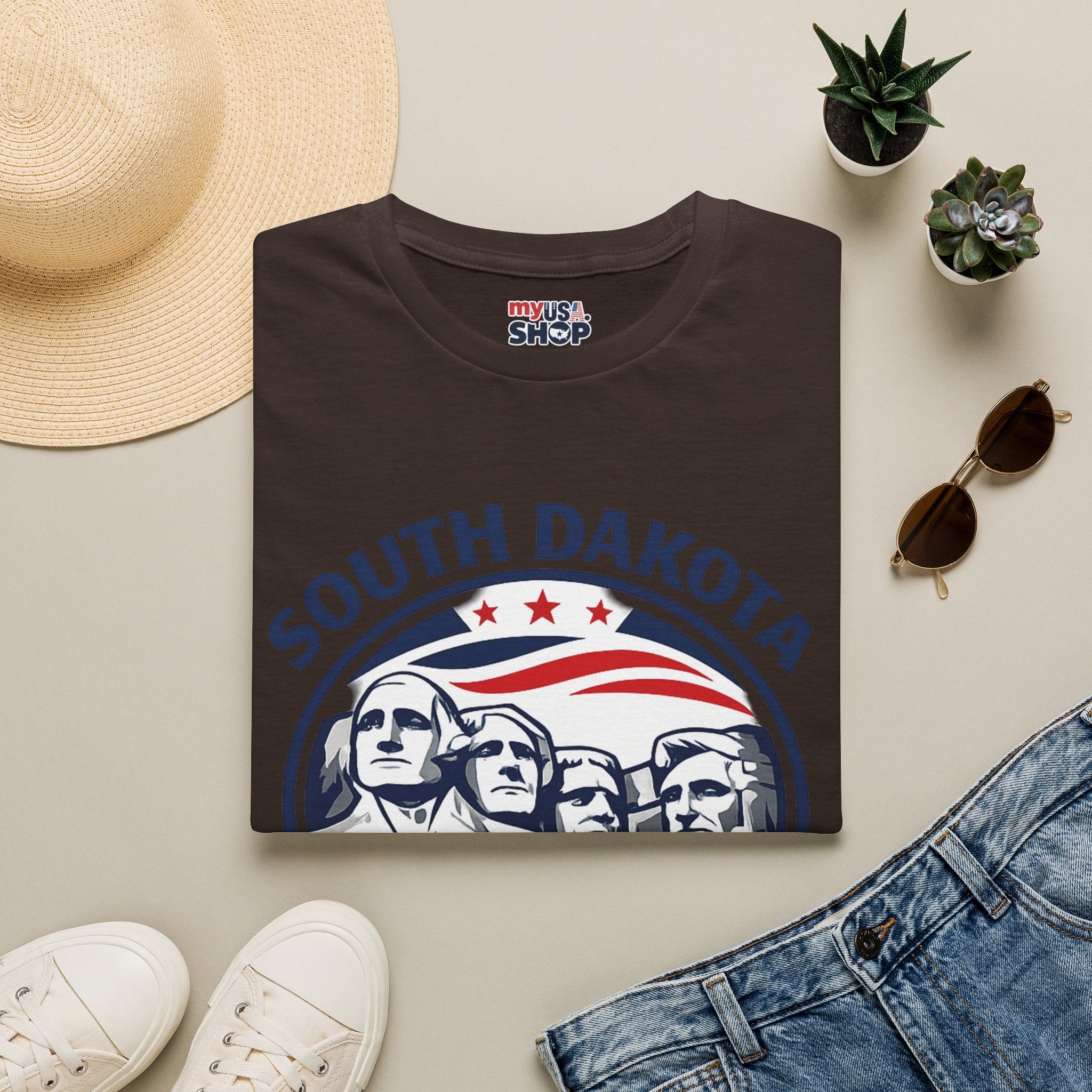 America 250 South Dakota T-Shirt — Classic Patriotic Badge Graphic Tee