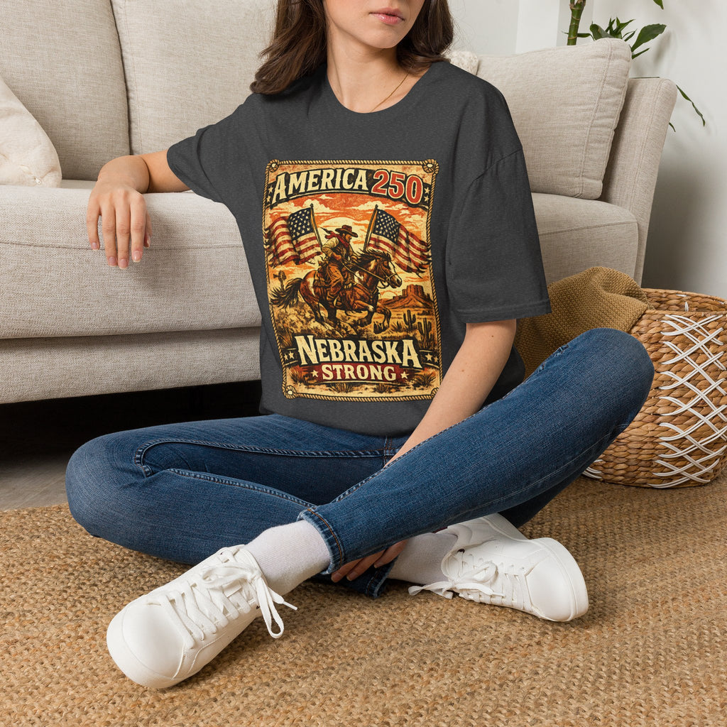 America 250 Nebraska Strong T-Shirt — Patriotic Centennial Retro Tee