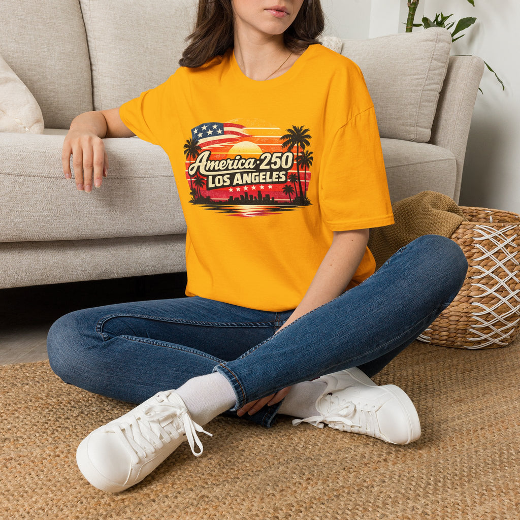 America 250 Los Angeles Retro Sunset California Tee