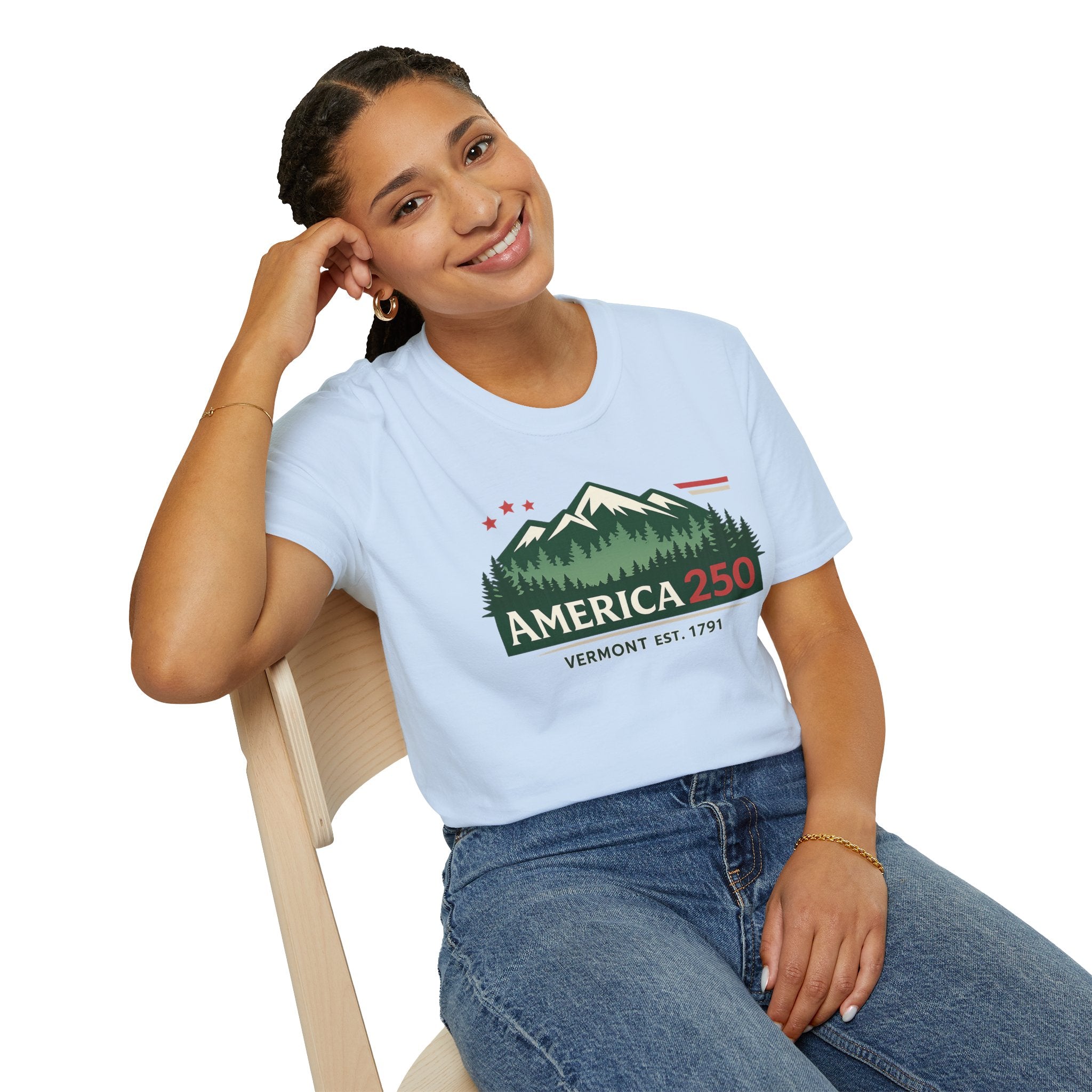America 250 Mountain T-Shirt — Vermont 1791 Celebration Tee