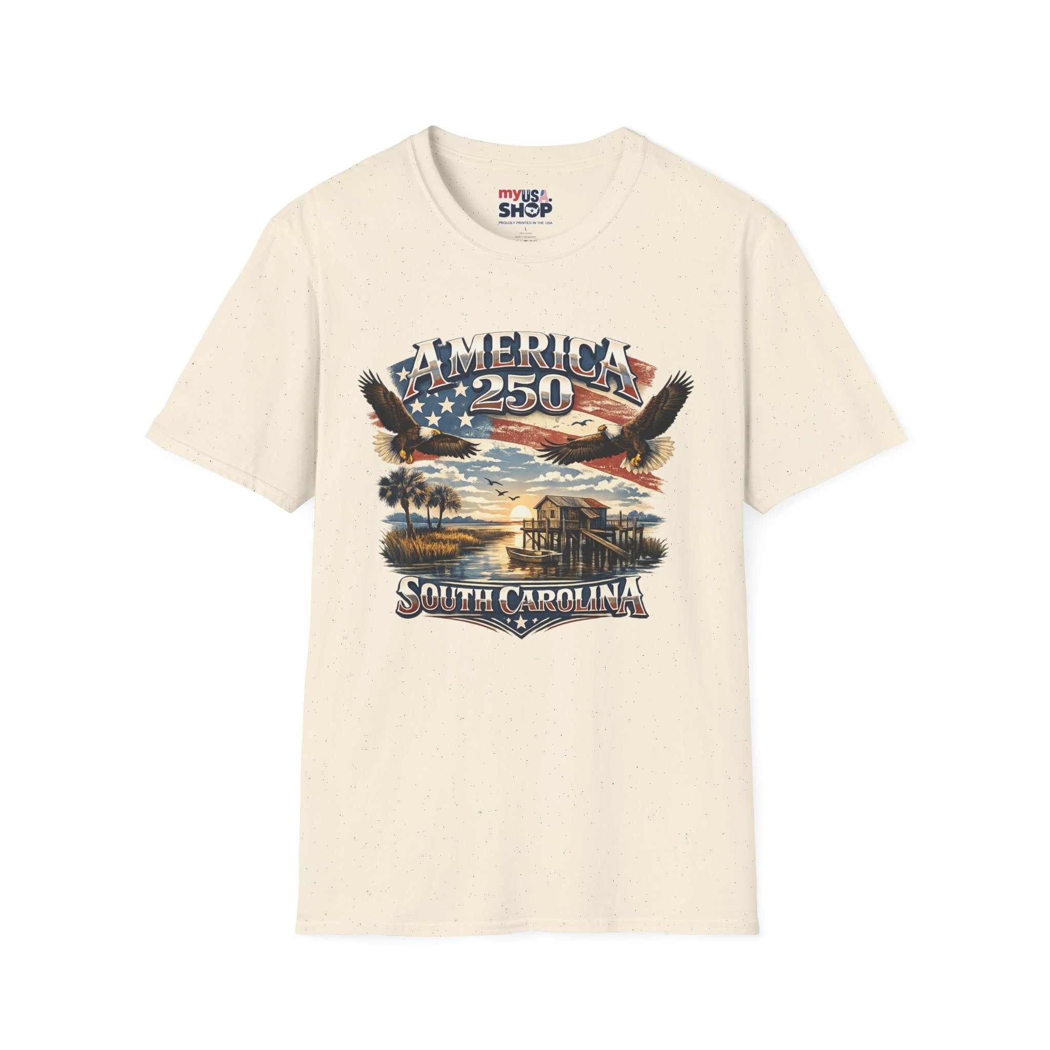 America 250 T-Shirt — South Carolina Patriotic Bald Eagles & Flag Graphic